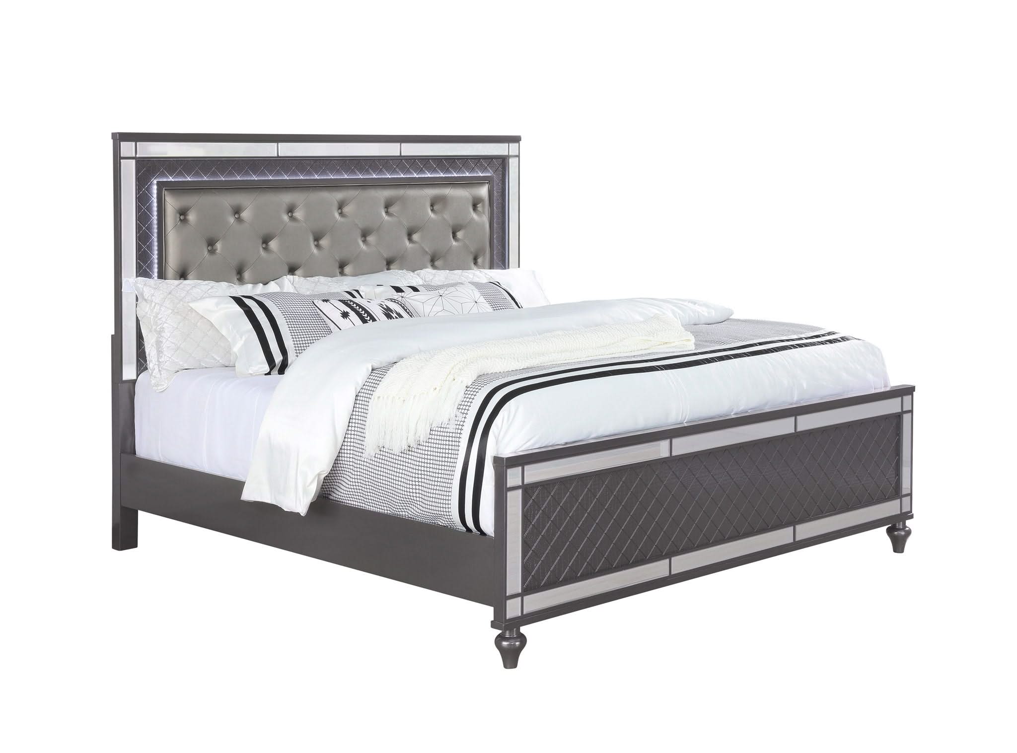 Refino - Queen 4 Piece Bedroom Set - Gunmetal - Image 4