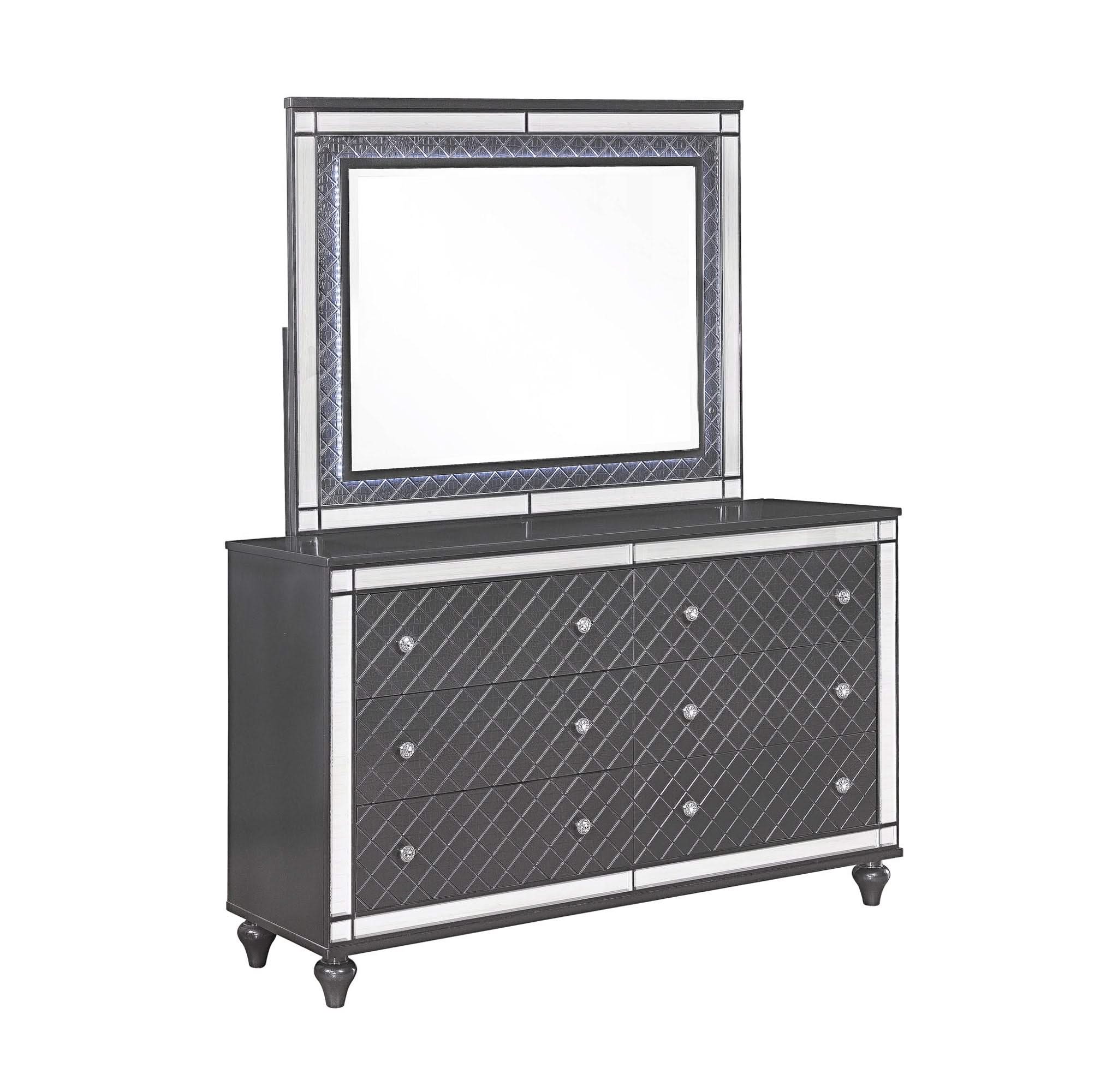 Refino - Queen 5 Piece Bedroom Set - Gunmetal - Image 2