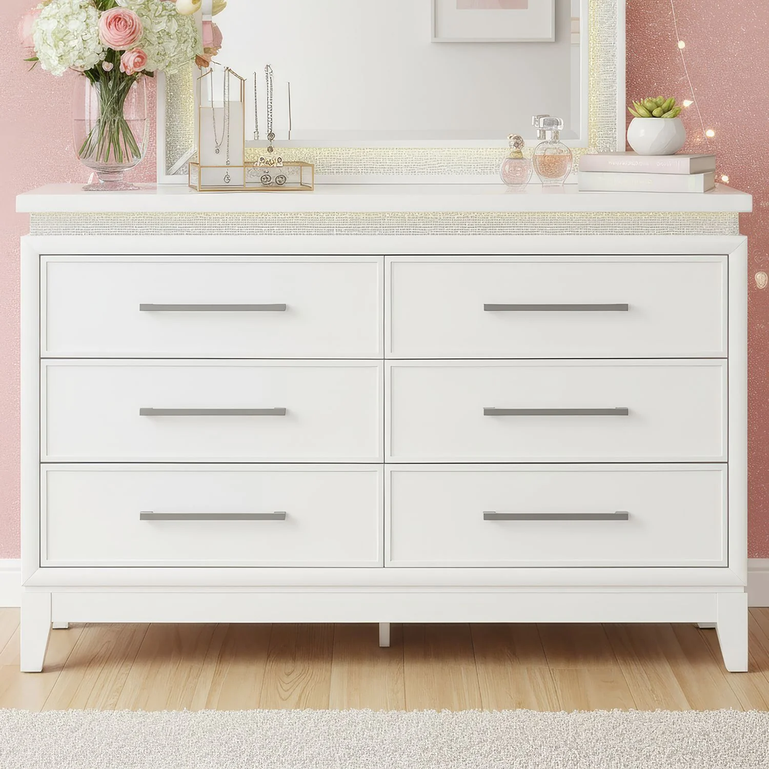 Reflections - Youth 6 Drawer Dresser With Lights