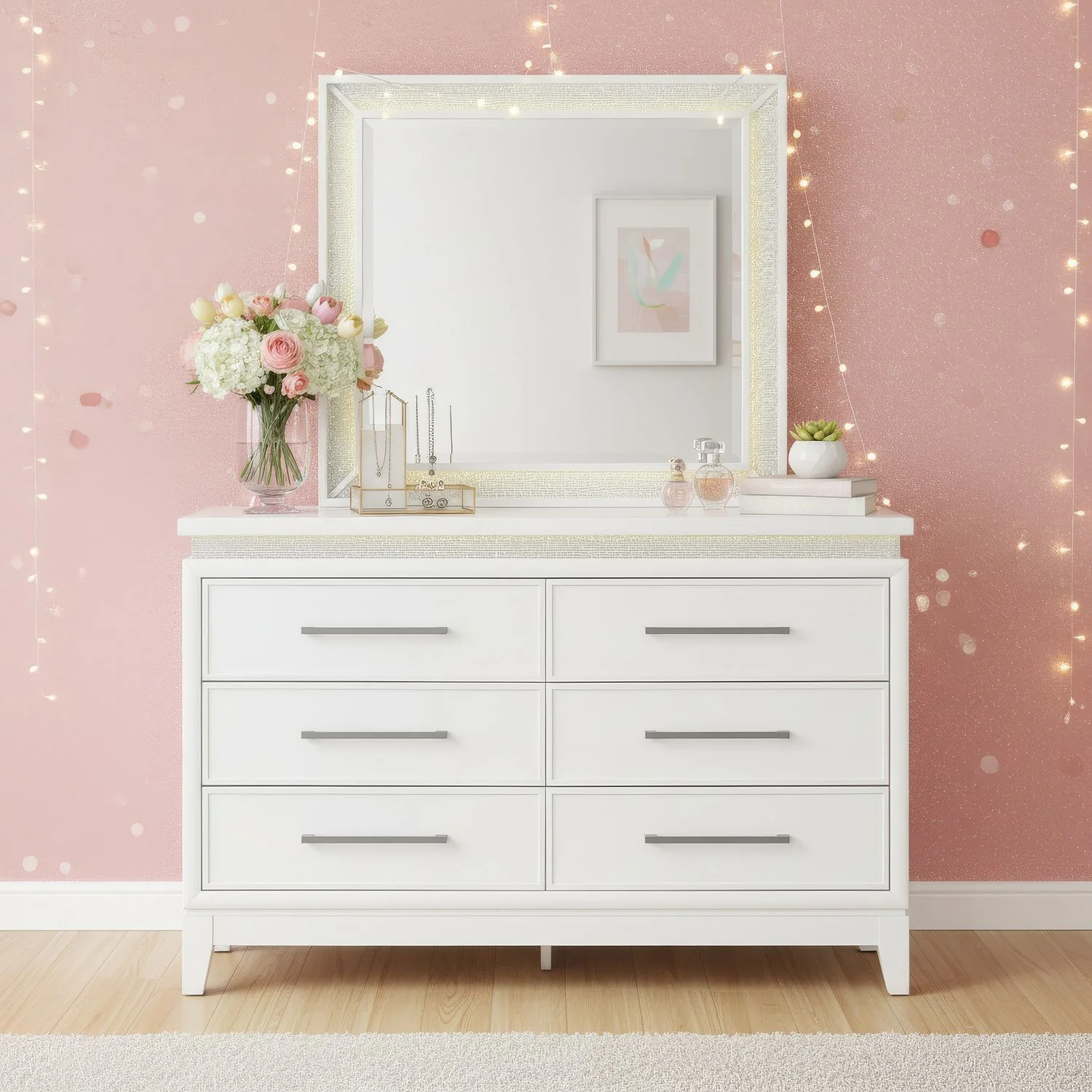 Reflections - Youth 6 Drawer Dresser With Lights - Image 2