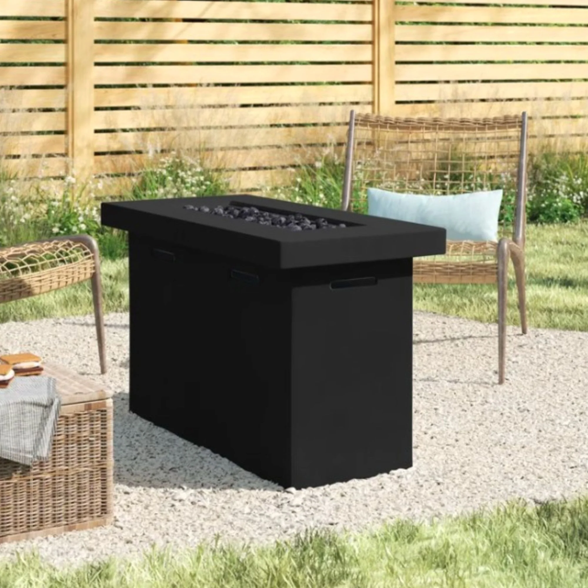 Reinforced Propane Outdoor Fire Pit Table Durable Construction - Charcoal - Image 3