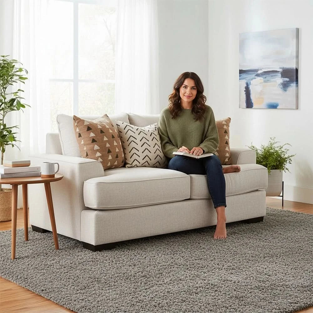 Renegade Beige Fabric Living Room Set with Sofa and Loveseat - Image 5