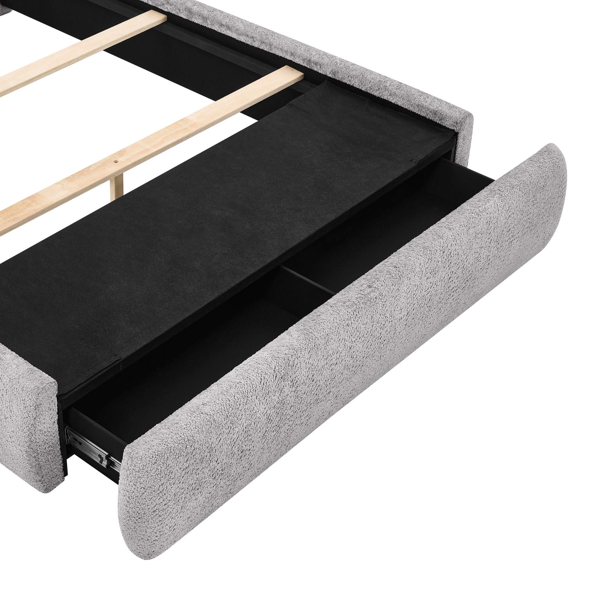Reverie - Upholstered King Storage Bed - Pewter - Image 2