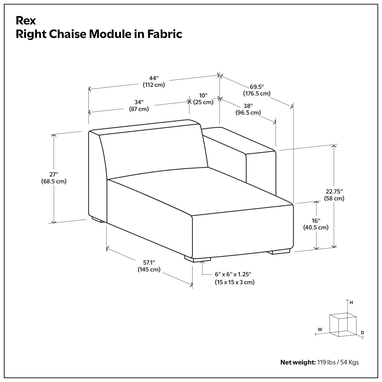 Rex - Chaise Sofa Module - Image 9