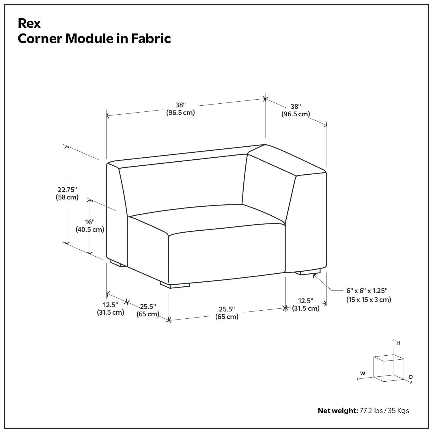 Rex - Corner Sofa Module - Image 7