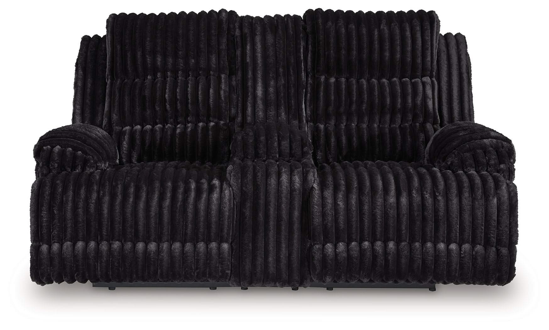 Rhine Falls - Double Reclining Power Loveseat With Console - Onyx - Image 4