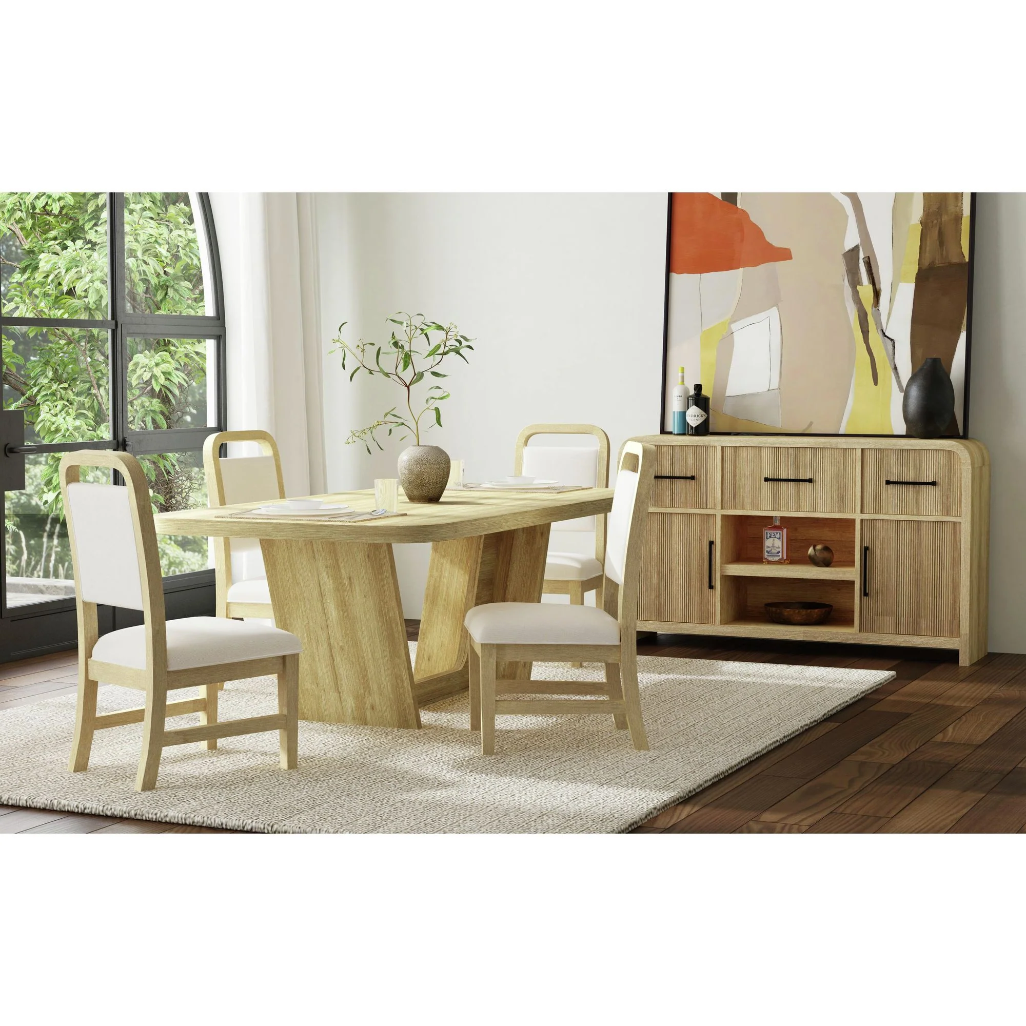 Ridgemont - 5 Piece Standard Height Dining Set (Table And Four Chairs) - Natural - Image 4