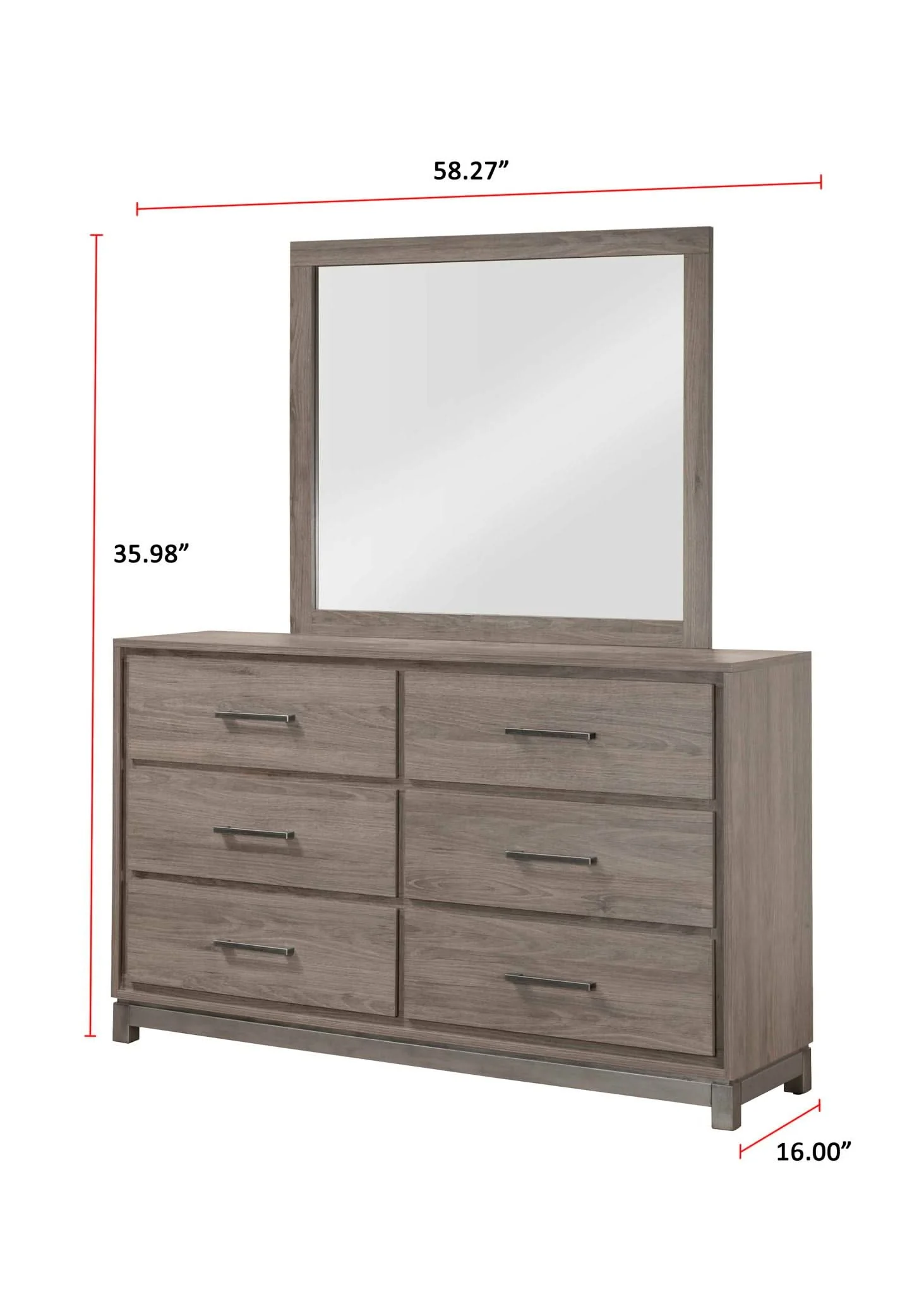 River - Dresser And Mirror - Light Brown - Image 3
