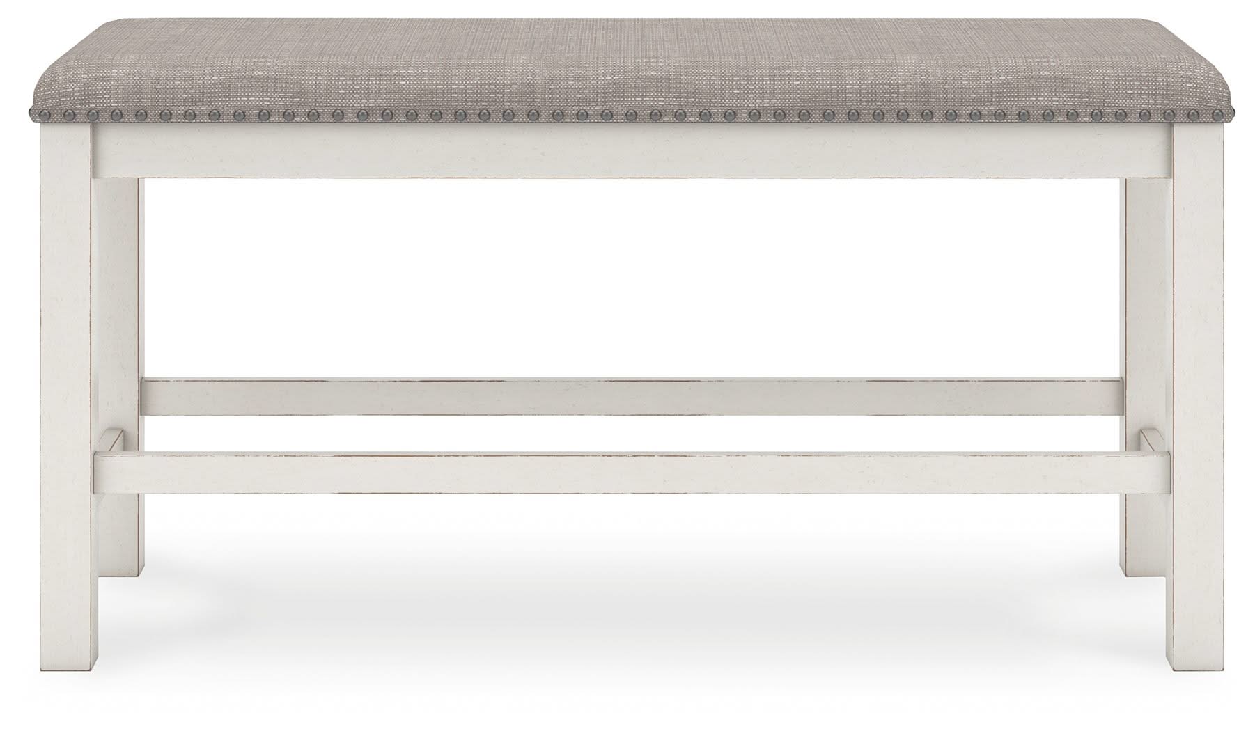 Robbinsdale - Dbl Counter Height Upholstered Dining Bench - Antique White - Image 2