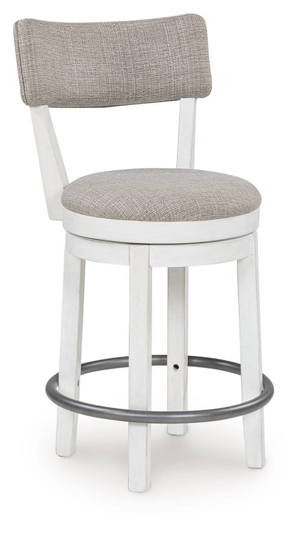 Robbinsdale - Upholstered Swivel Barstool (Set of 2) - Antique White - Image 3