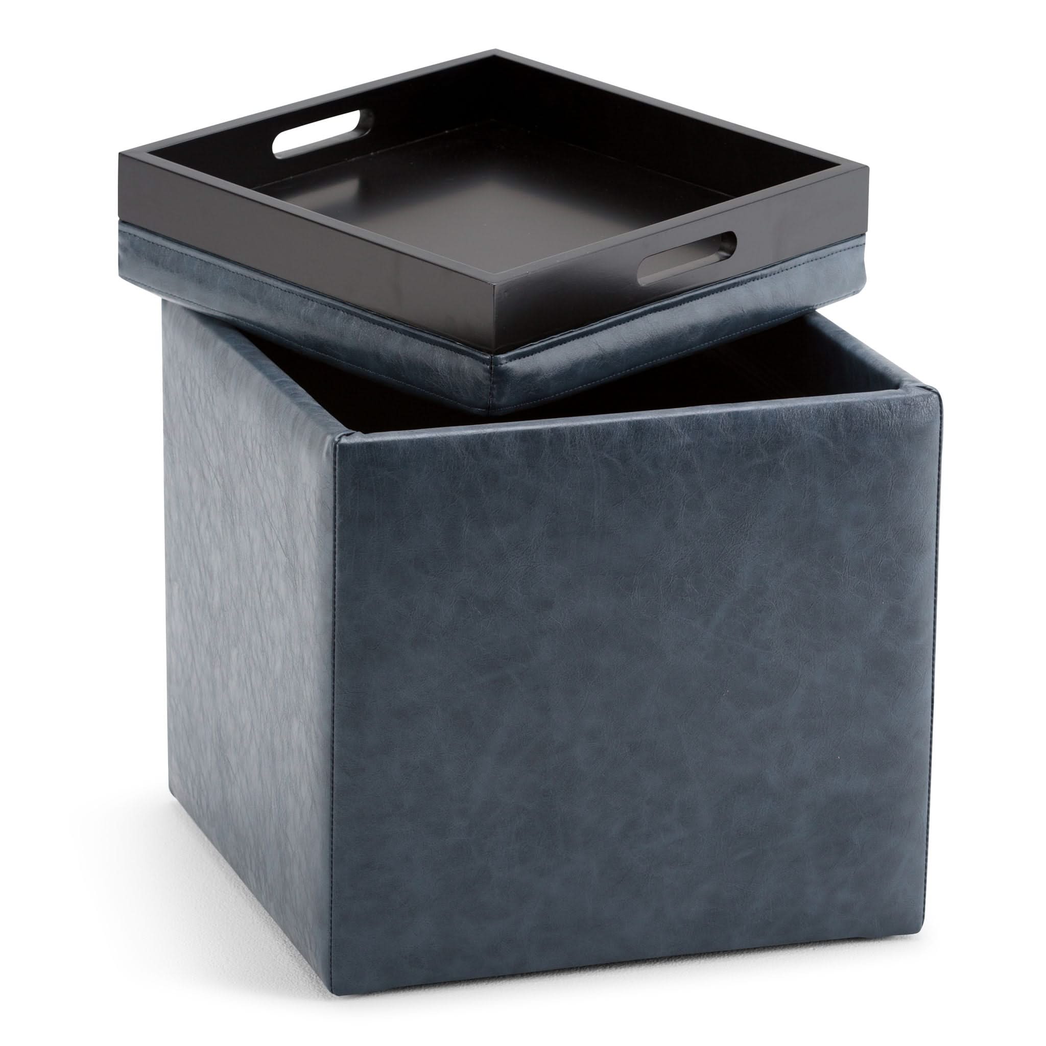 Rockwood - Upholstered Cube Storage Ottoman With Tray - Image 13