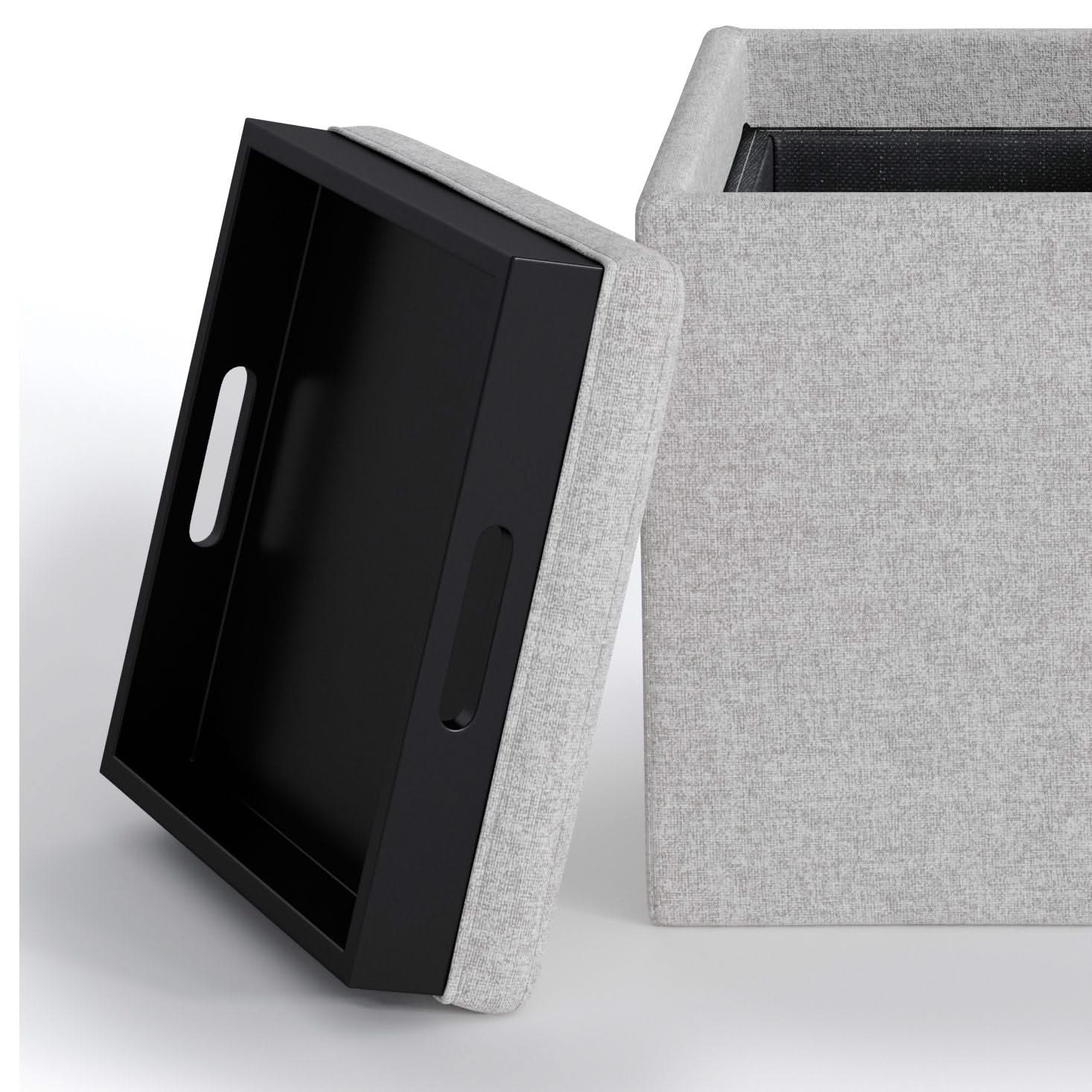 Rockwood - Upholstered Cube Storage Ottoman With Tray - Image 15