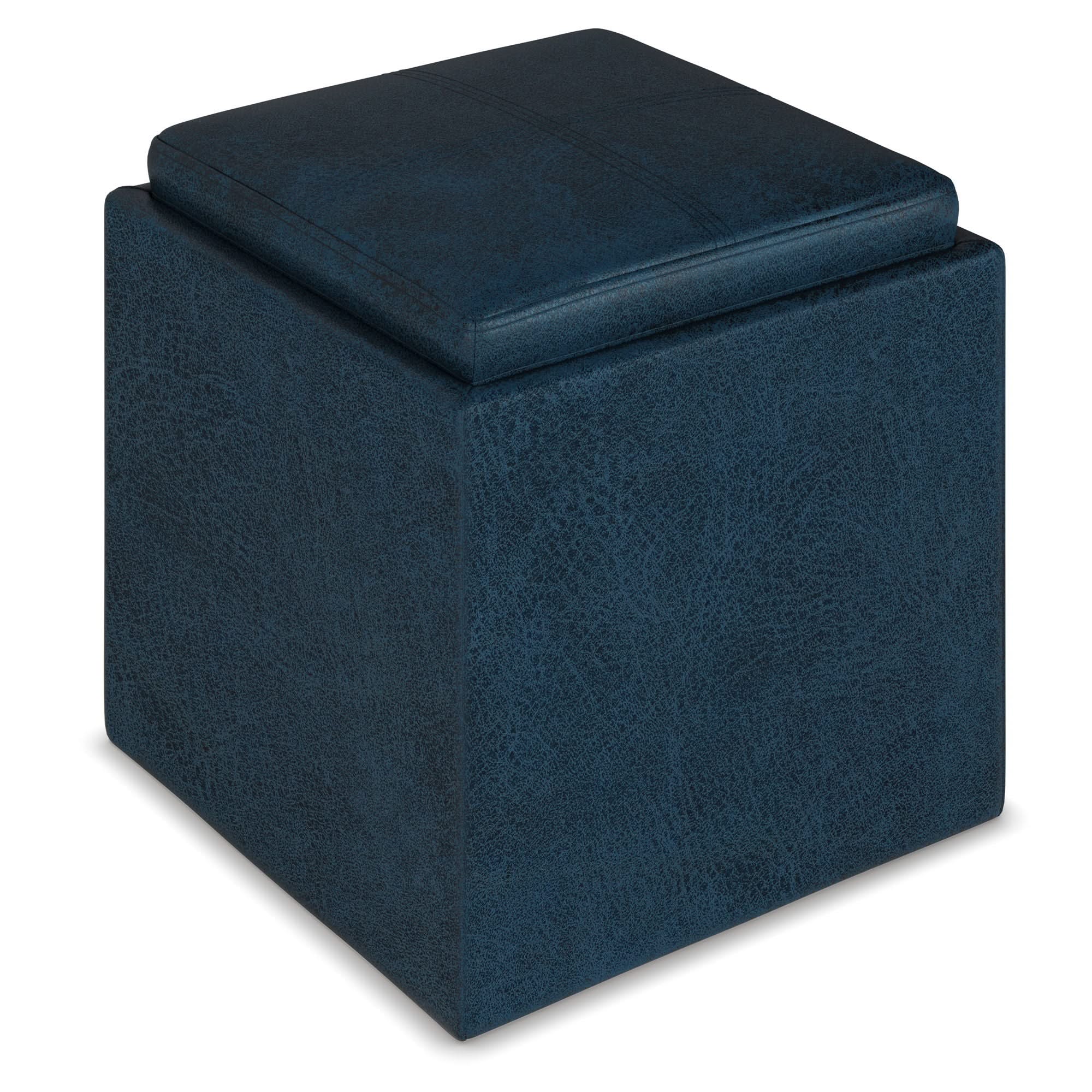 Rockwood - Upholstered Cube Storage Ottoman With Tray - Image 17