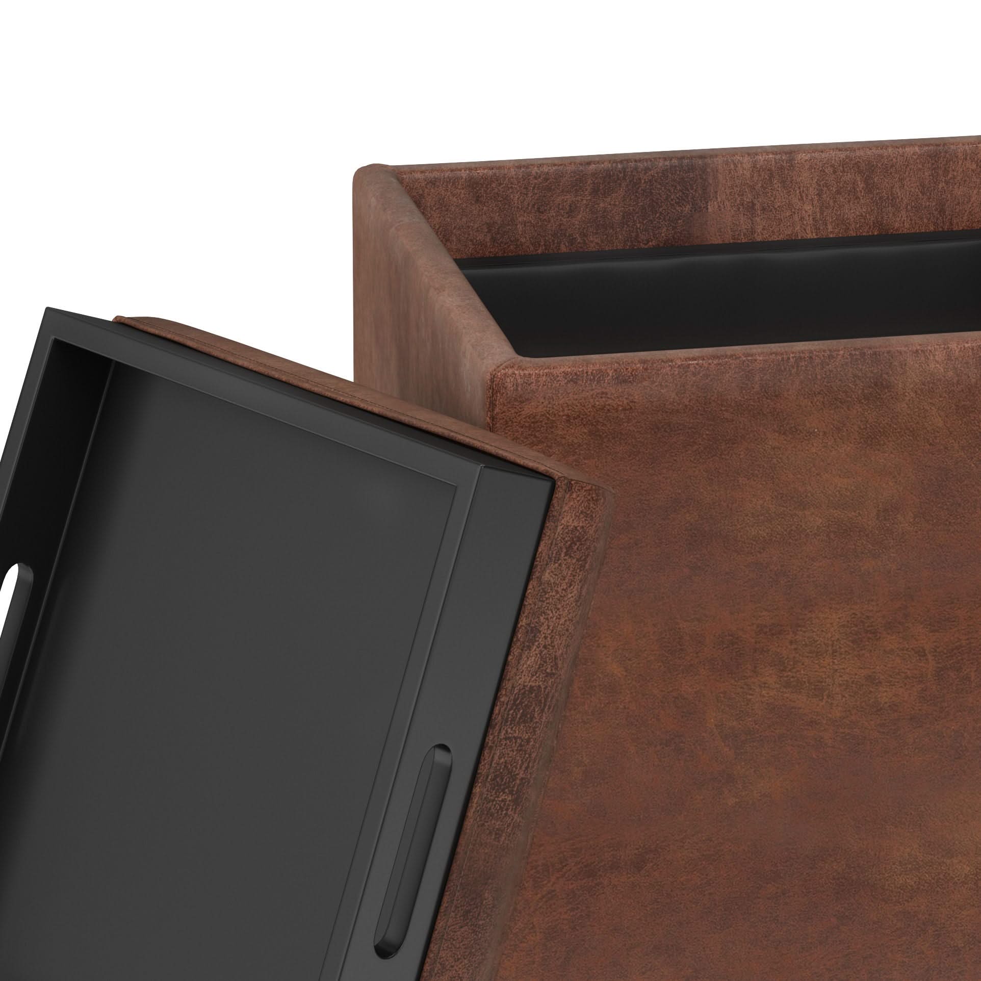 Rockwood - Upholstered Cube Storage Ottoman With Tray - Image 19