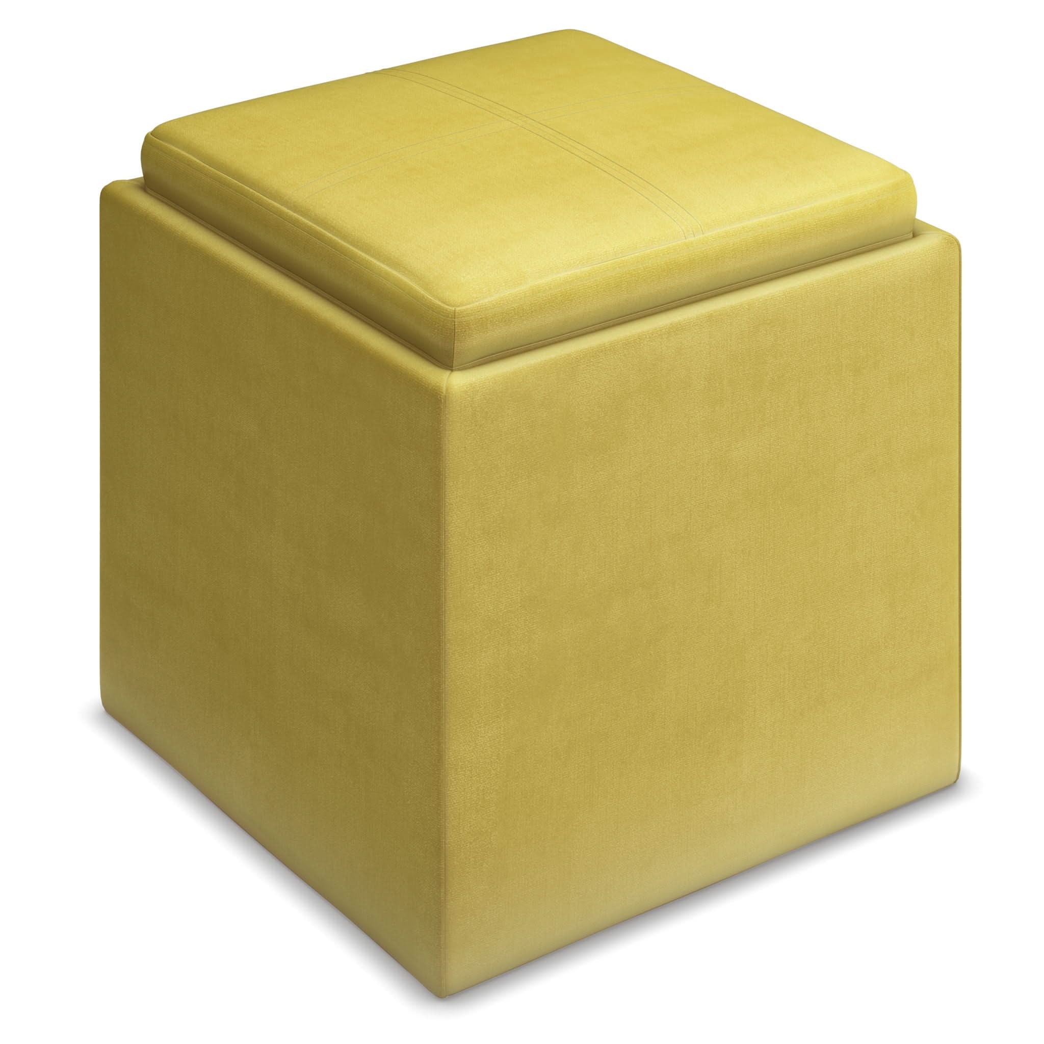 Rockwood - Upholstered Cube Storage Ottoman With Tray - Image 22