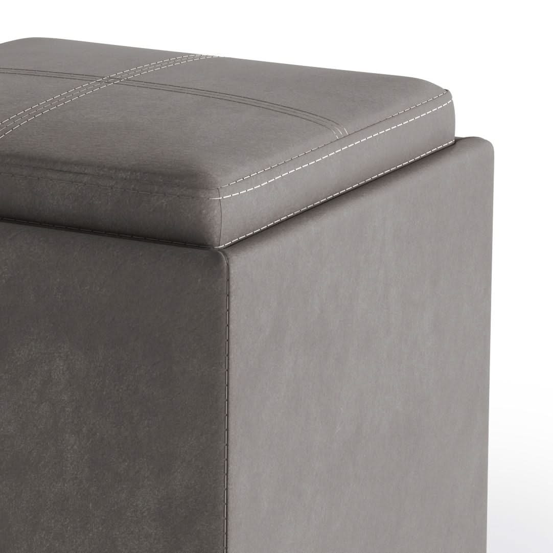 Rockwood - Upholstered Cube Storage Ottoman With Tray - Image 23
