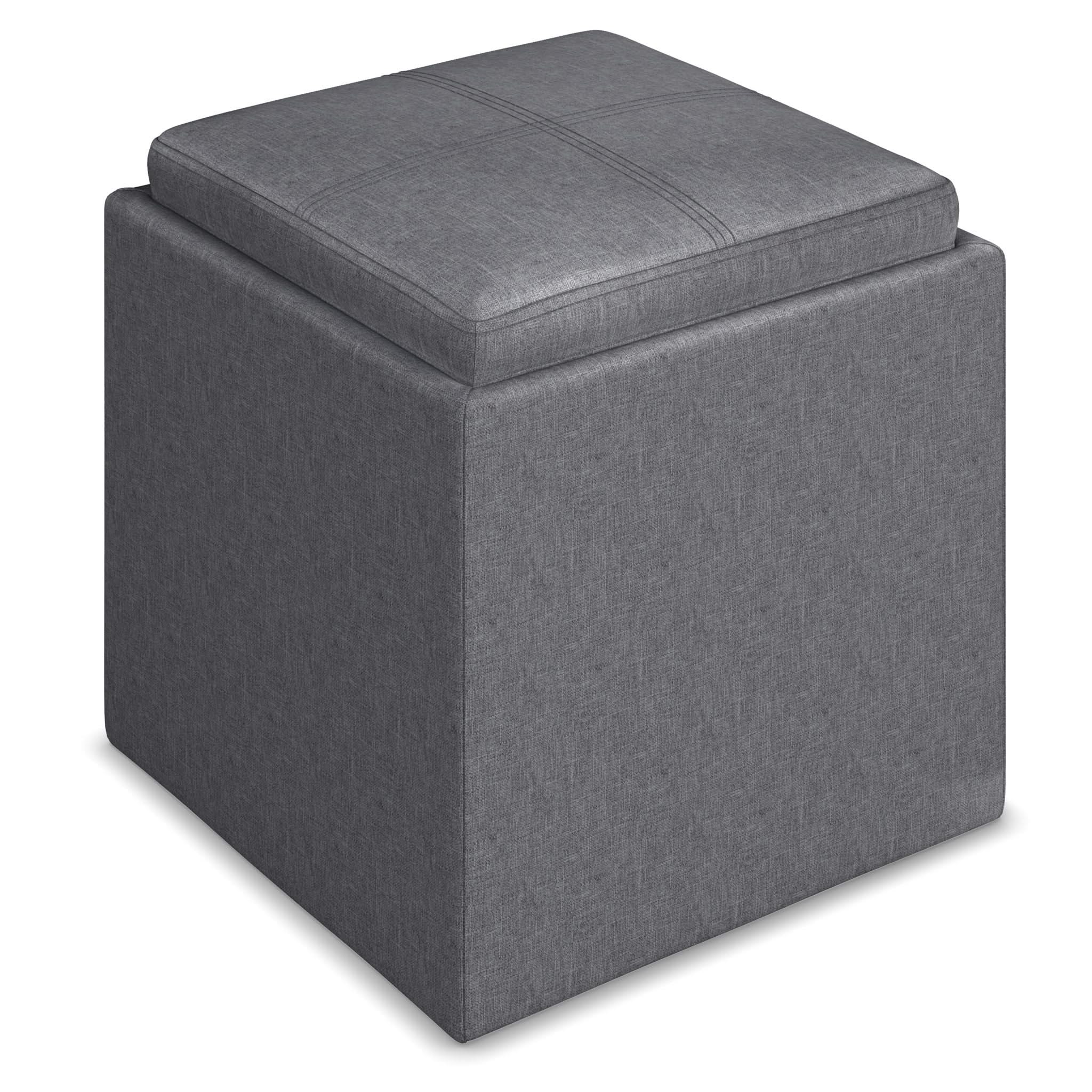 Rockwood - Upholstered Cube Storage Ottoman With Tray - Image 24