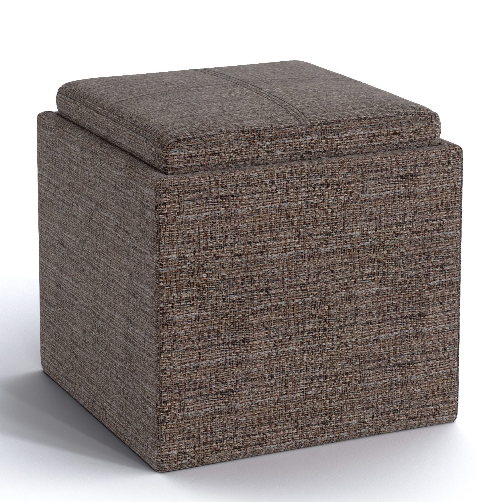 Rockwood - Upholstered Cube Storage Ottoman With Tray - Image 4