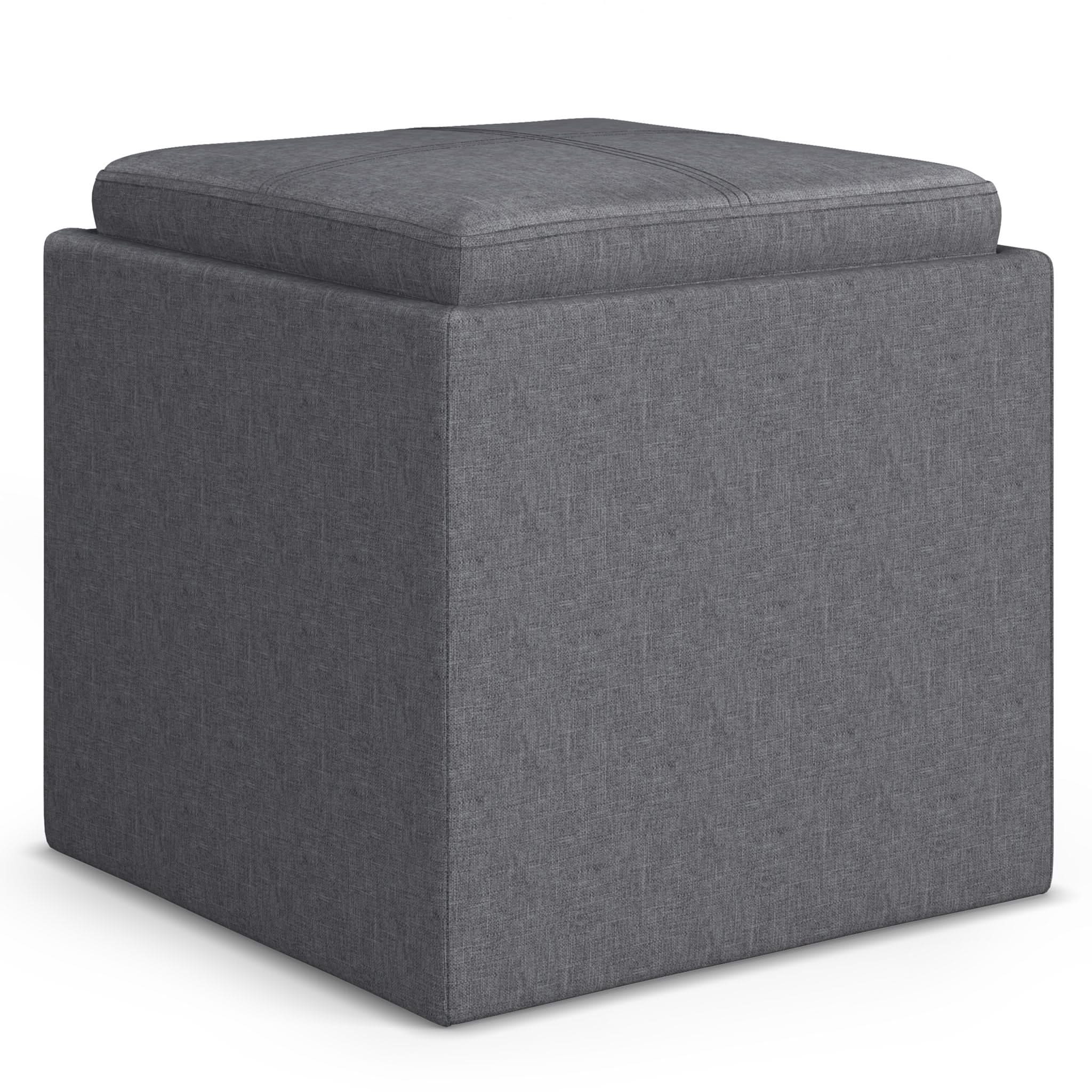Rockwood - Upholstered Cube Storage Ottoman With Tray - Image 5