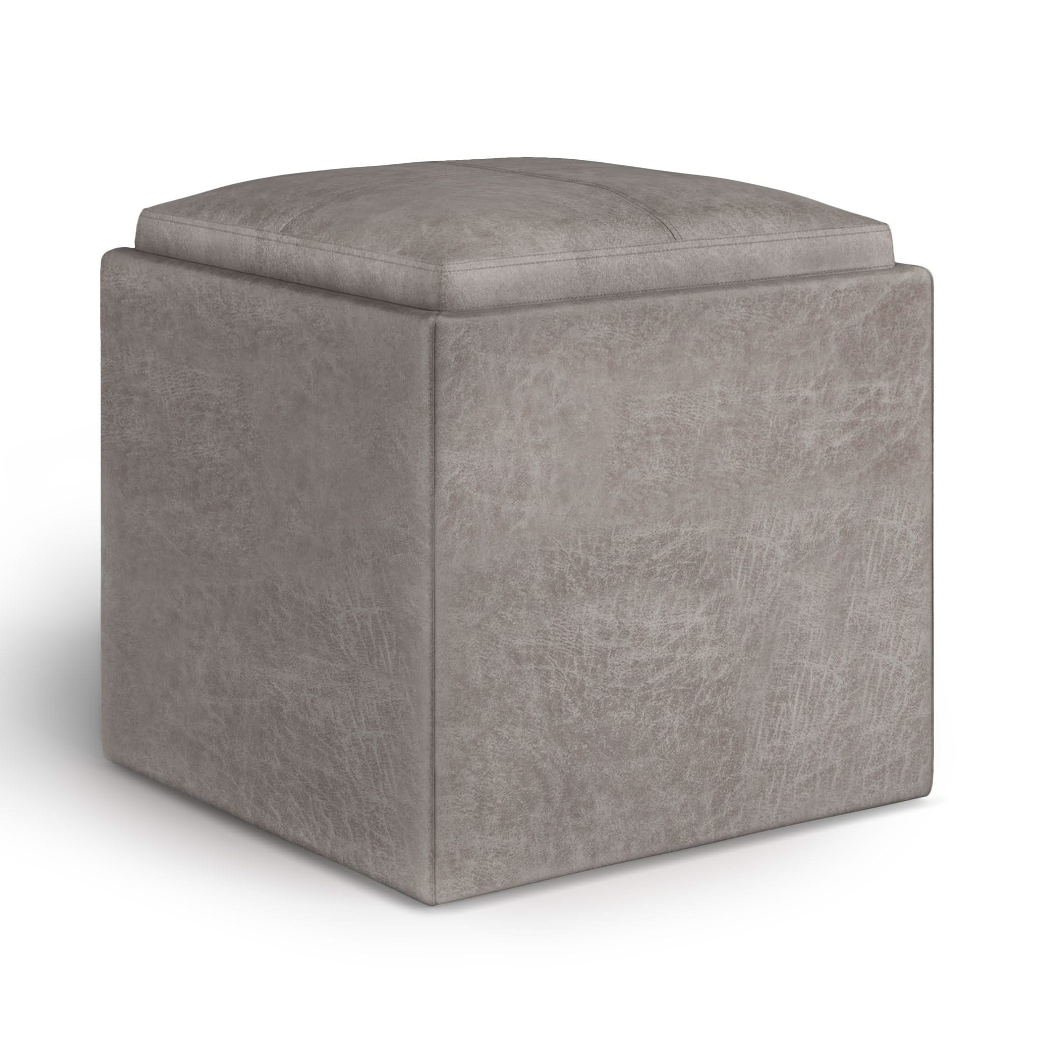 Rockwood - Upholstered Cube Storage Ottoman With Tray - Image 6