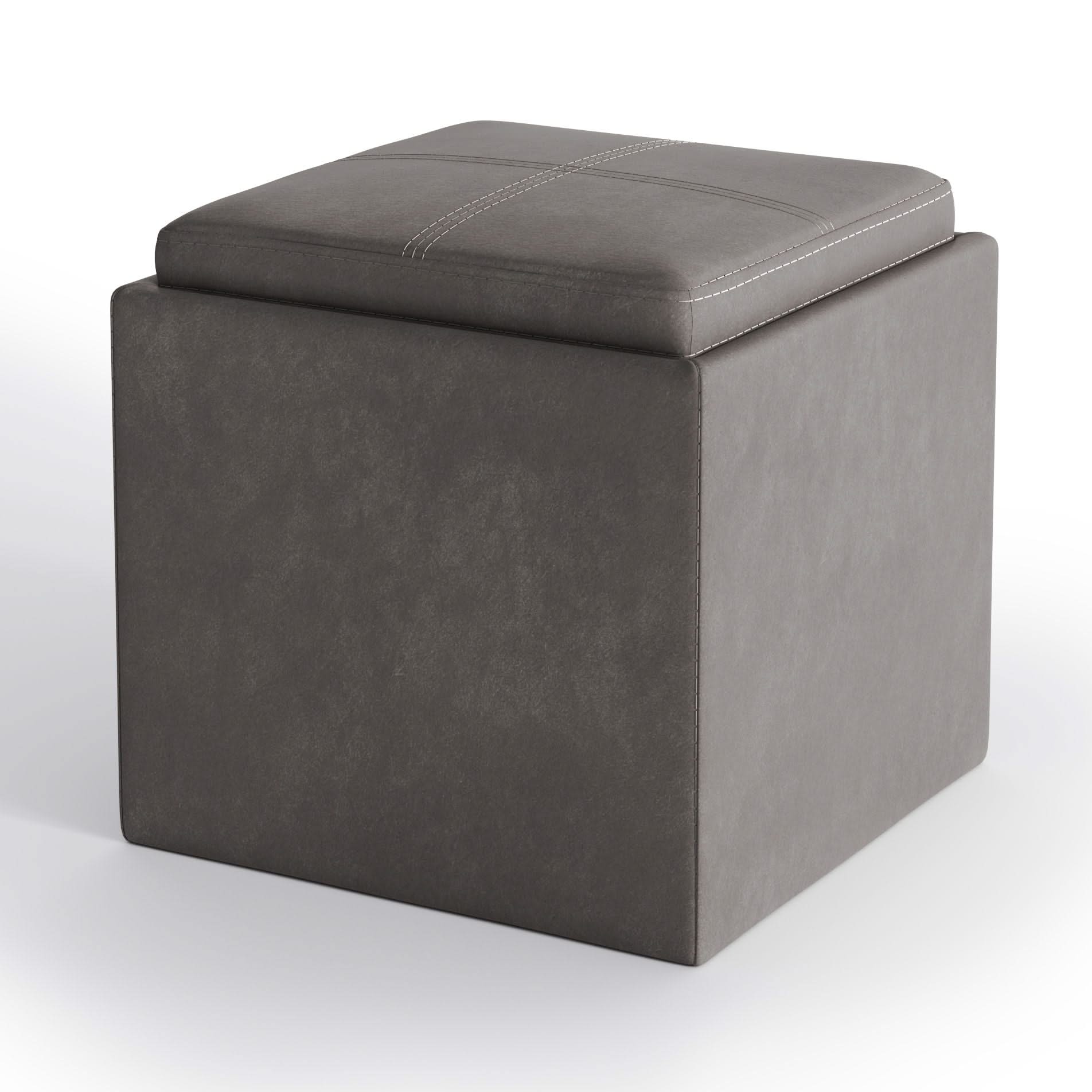 Rockwood - Upholstered Cube Storage Ottoman With Tray - Image 7