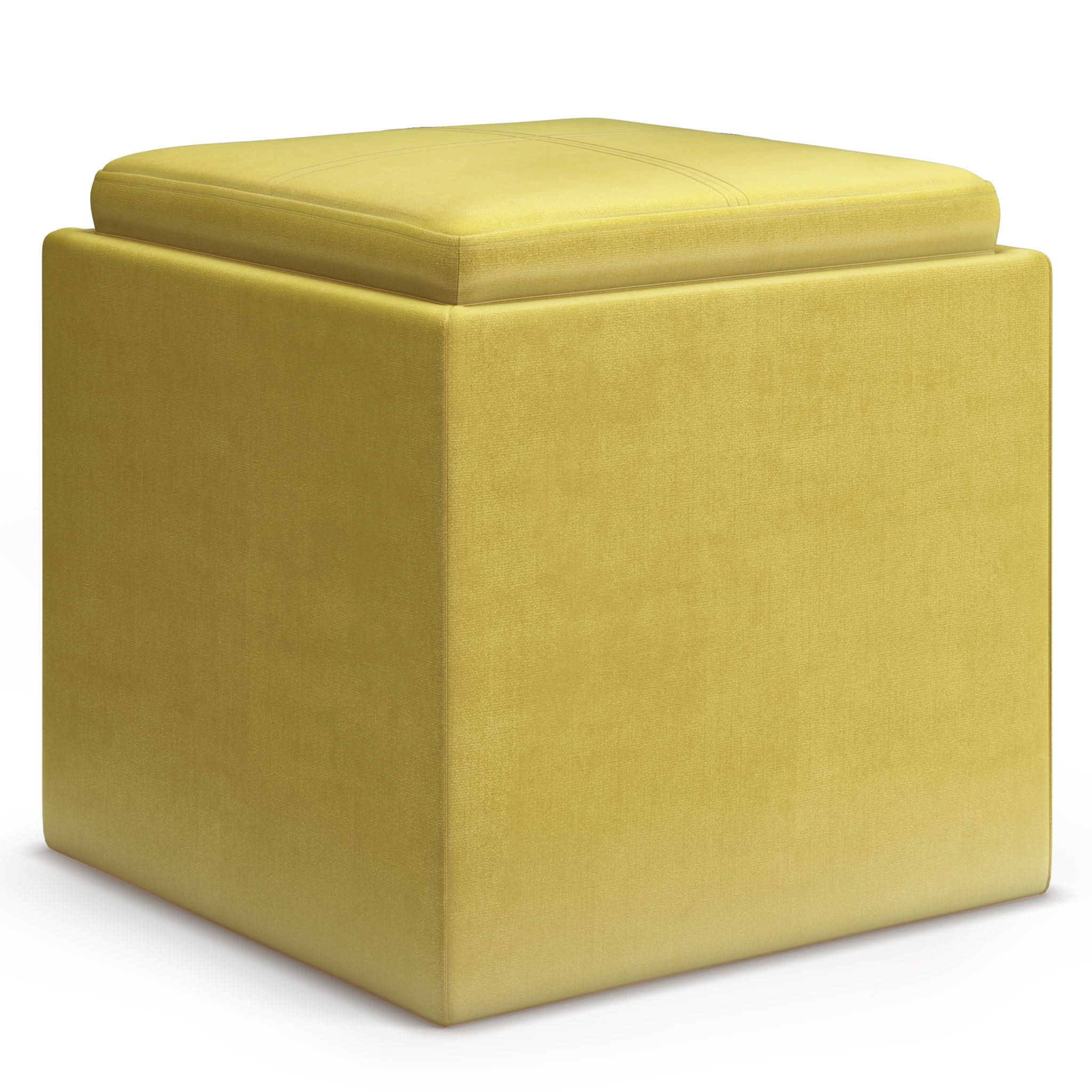 Rockwood - Upholstered Cube Storage Ottoman With Tray - Image 8