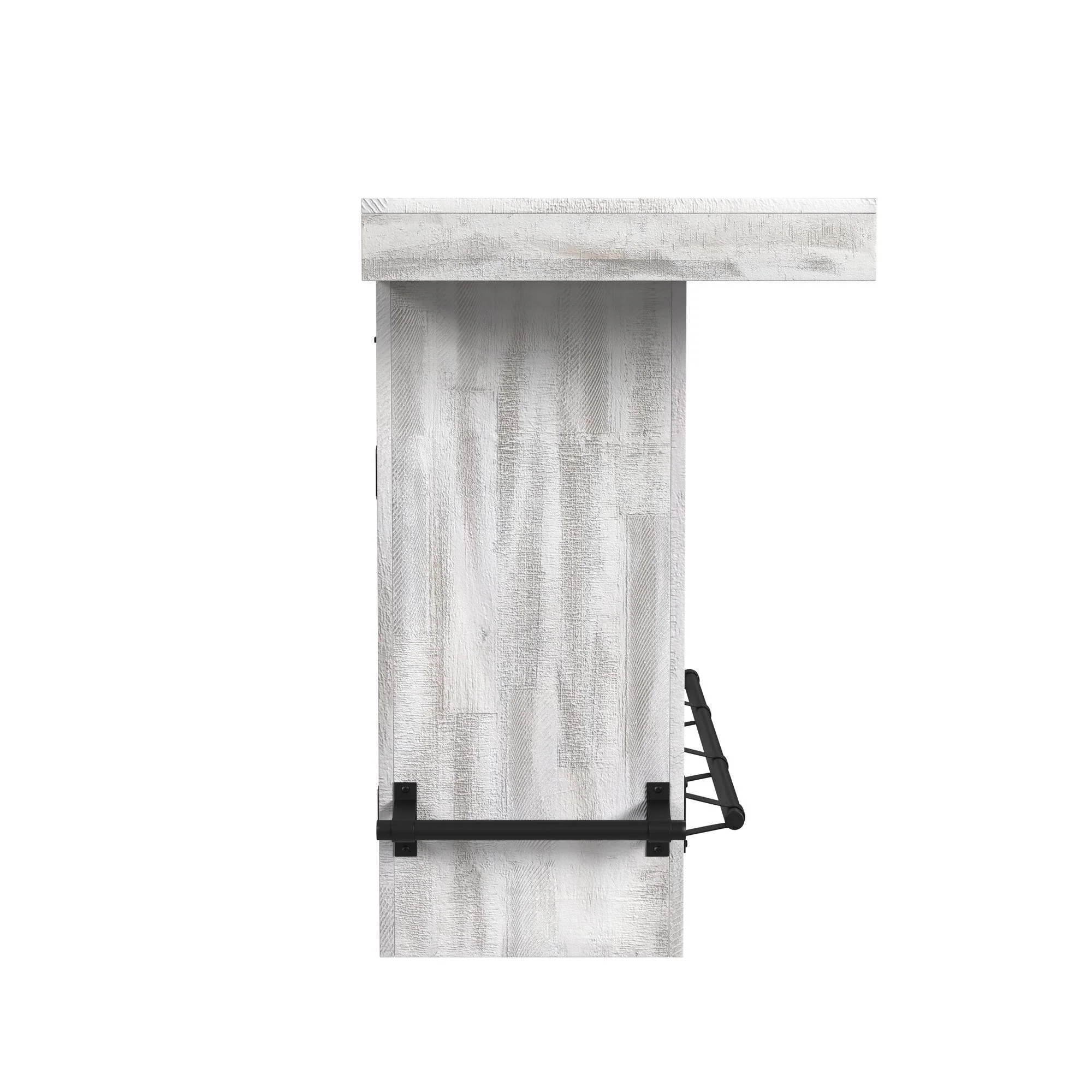 Rogen Rustic - Bar Table With Ice Tray, USB And Power - Rustic White - Image 4