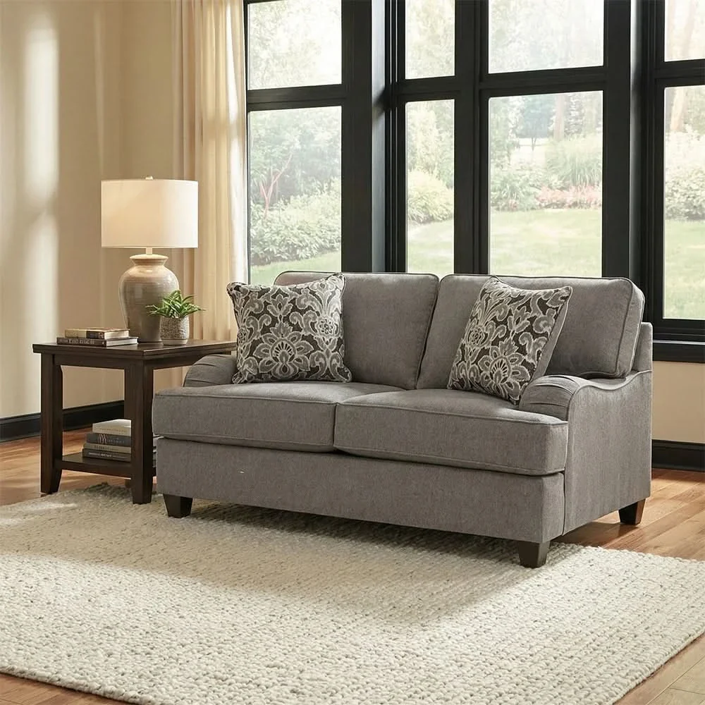 Addison Grey Contemporary Living Room Set with Accent Pillows - Image 4