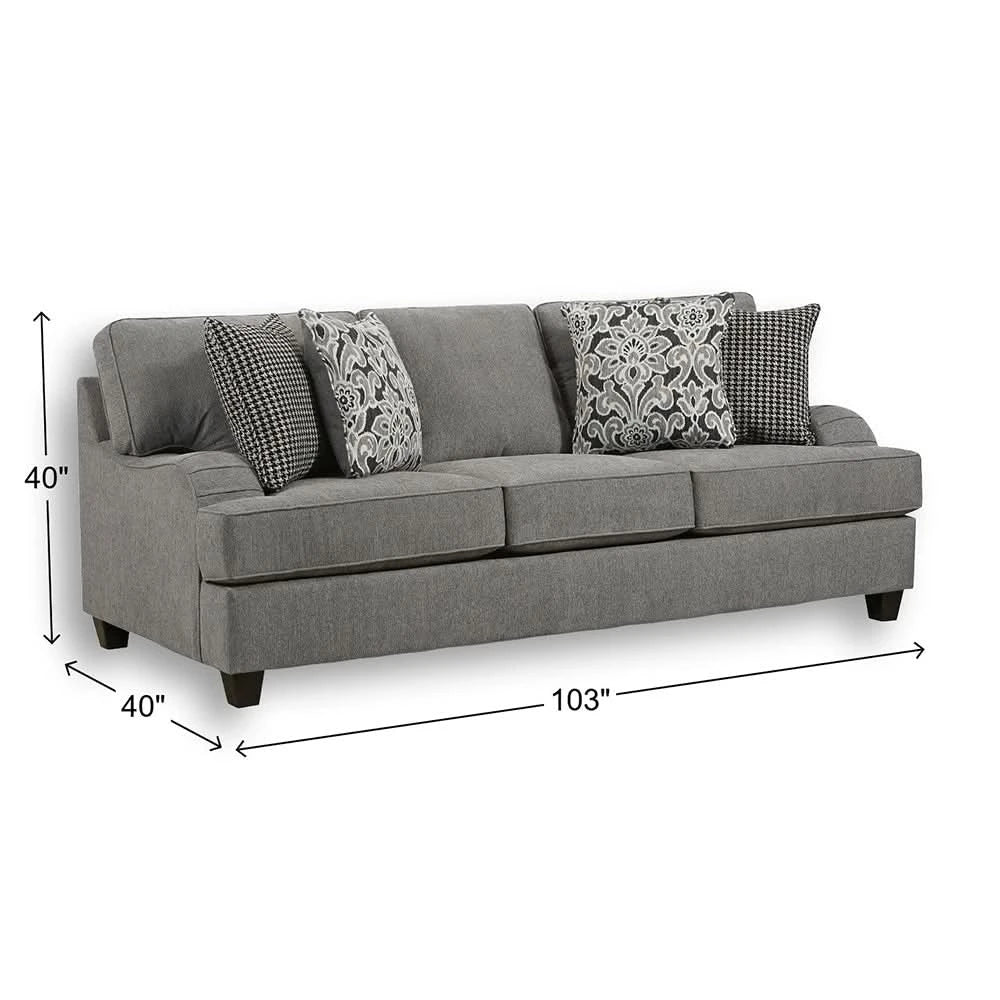 Addison Grey Contemporary Living Room Set with Accent Pillows - Image 7
