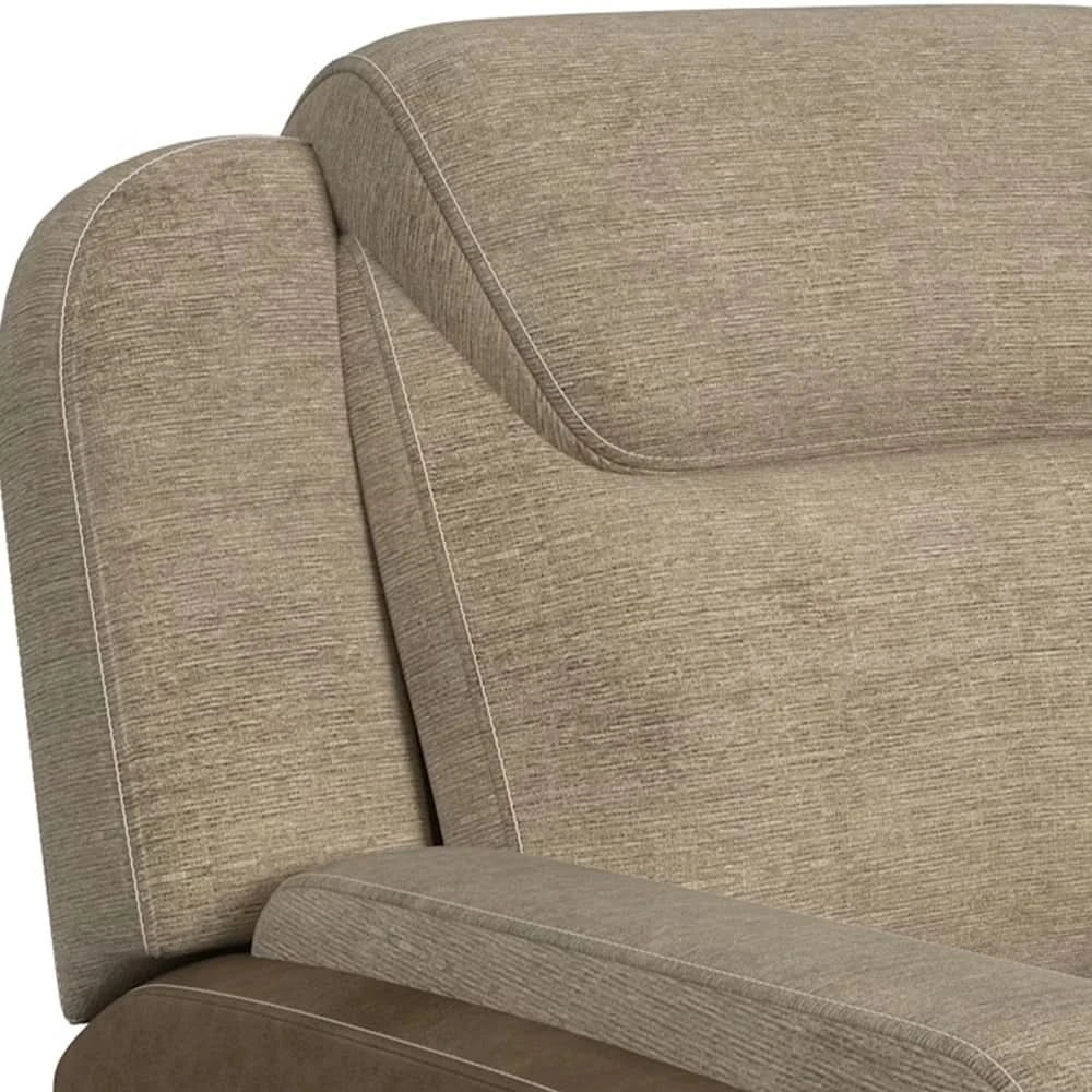 Hornet Beige Contemporary Reclining Loveseat with Console - Image 5