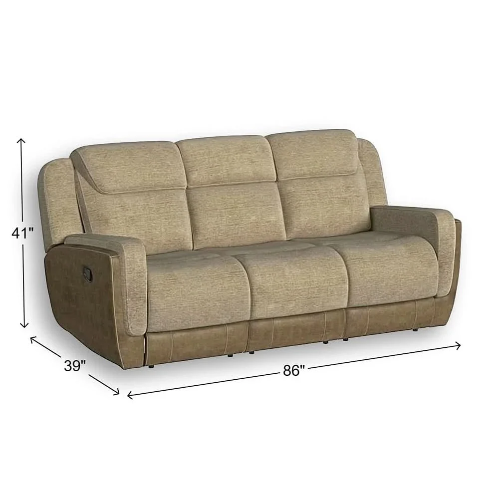 Hornet Beige Contemporary Reclining Sofa – Available in Manual or Power Reclining - Image 3