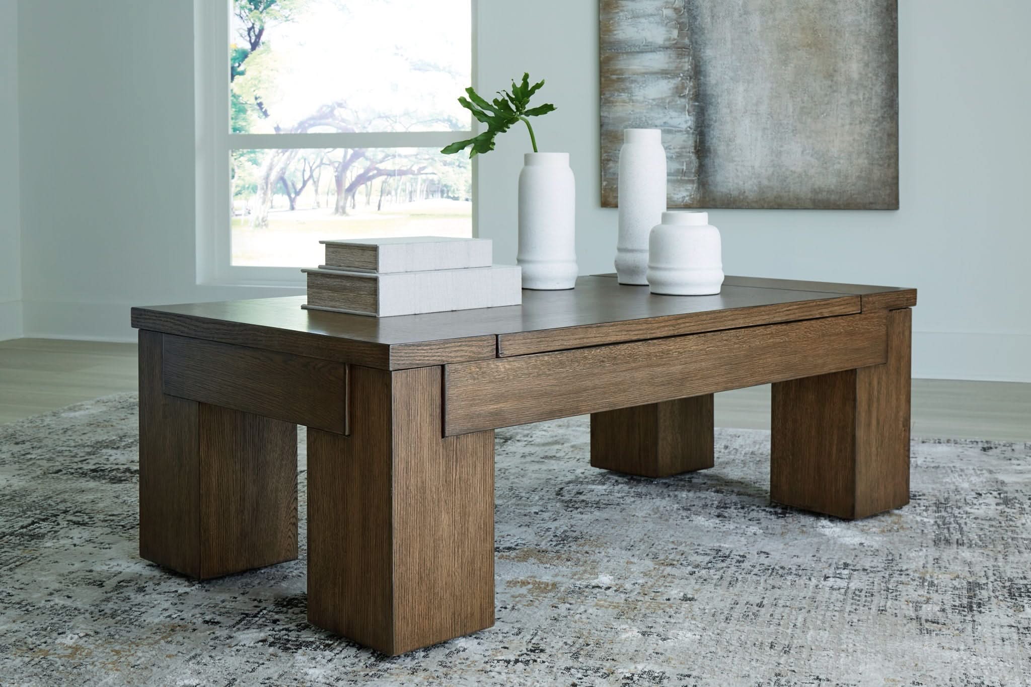 Rosswain - Lift Top Cocktail Table - Warm Brown - Image 2