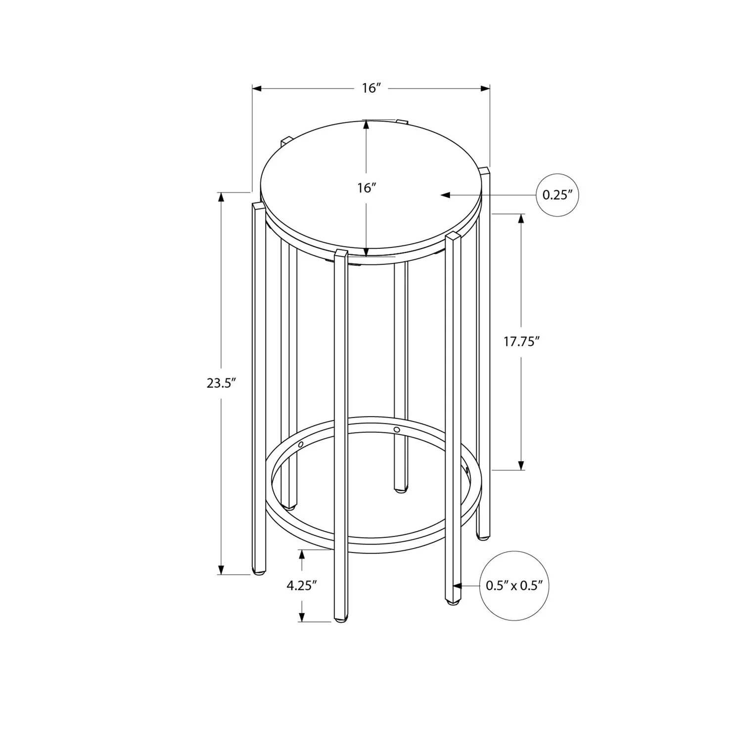 Round Accent Table For Living Room - Black - Image 3