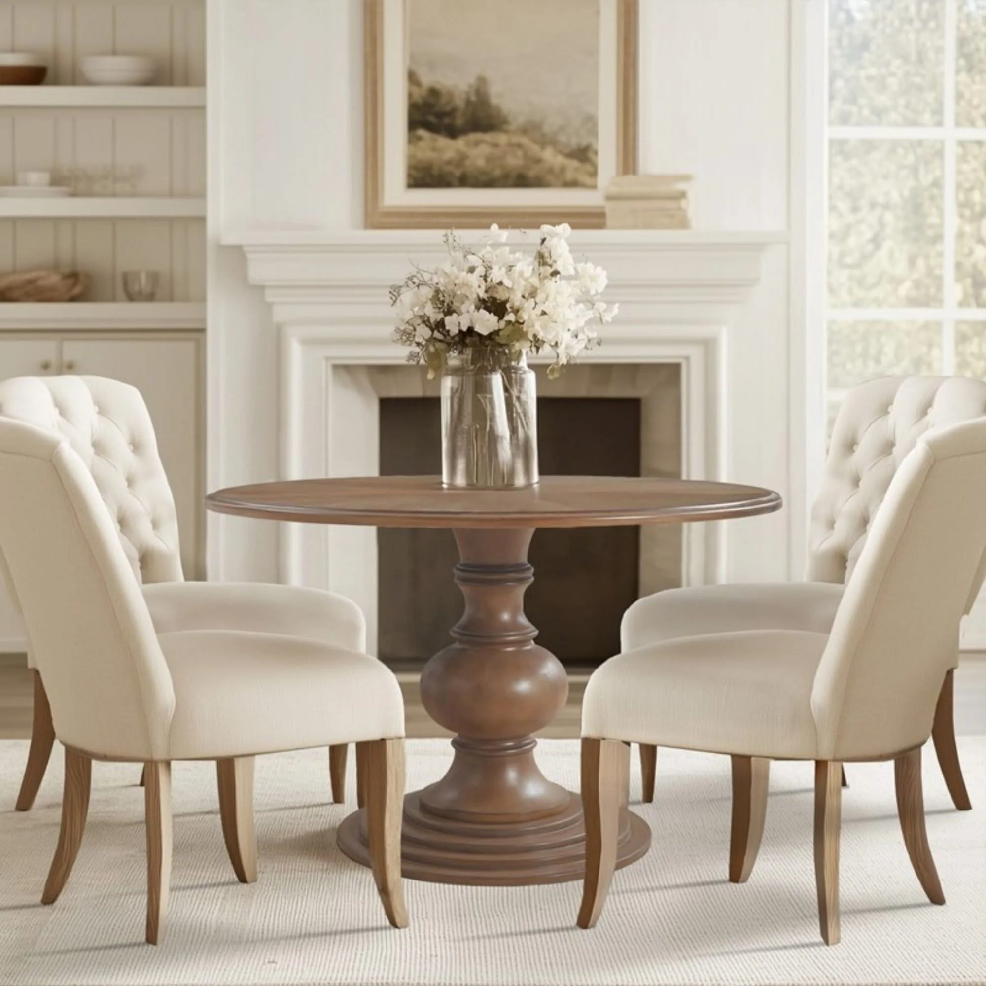 Round Pedestal Dining Table - Walnut - Image 2