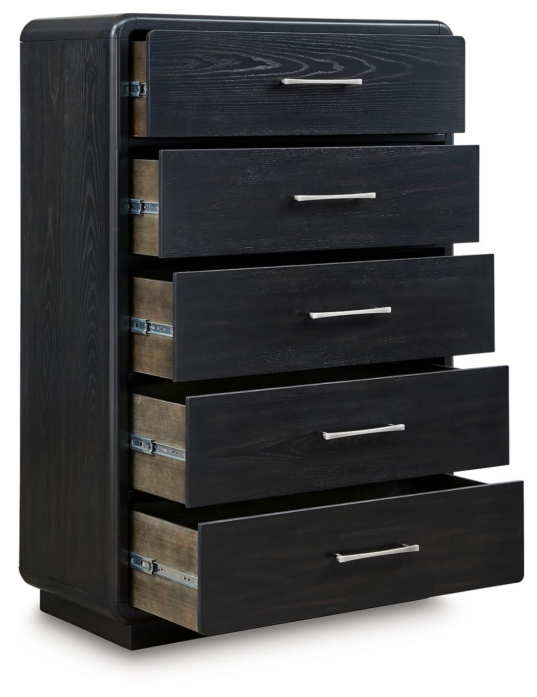 Rowanbeck - Five Drawer Chest - Black - Image 4