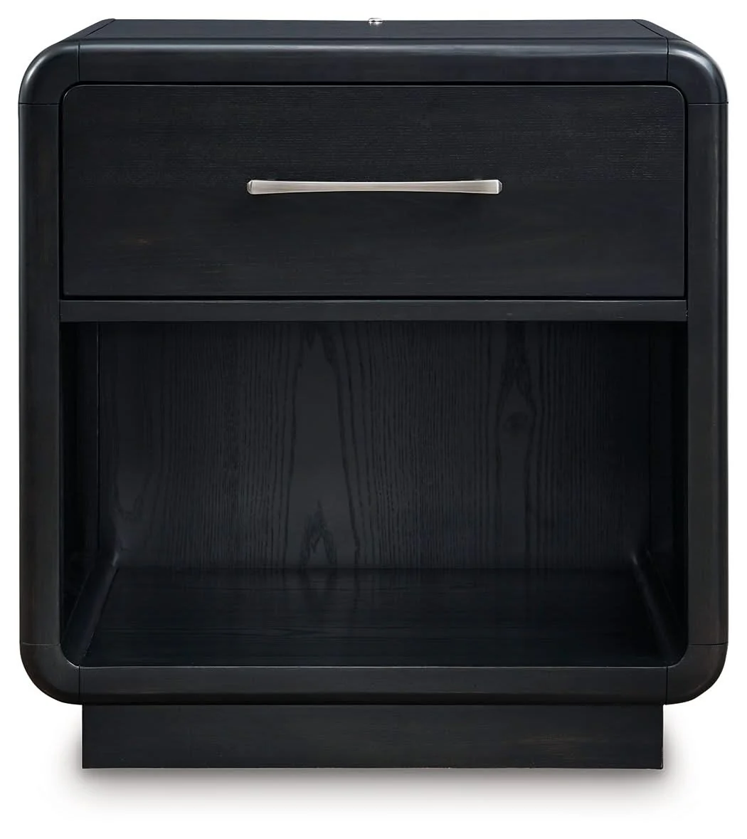 Rowanbeck - One Drawer Night Stand - Black - Image 3