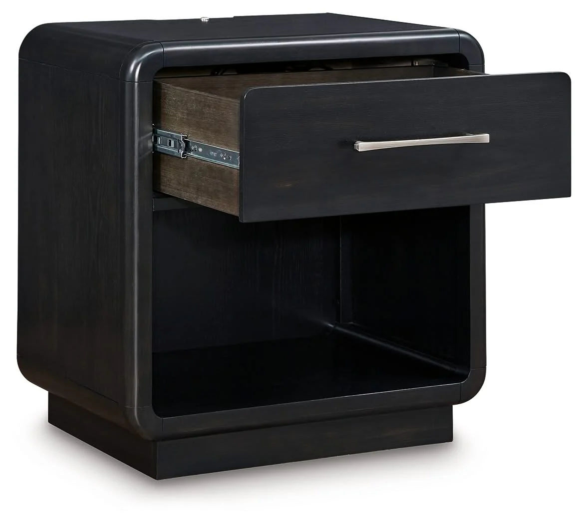 Rowanbeck - One Drawer Night Stand - Black - Image 4