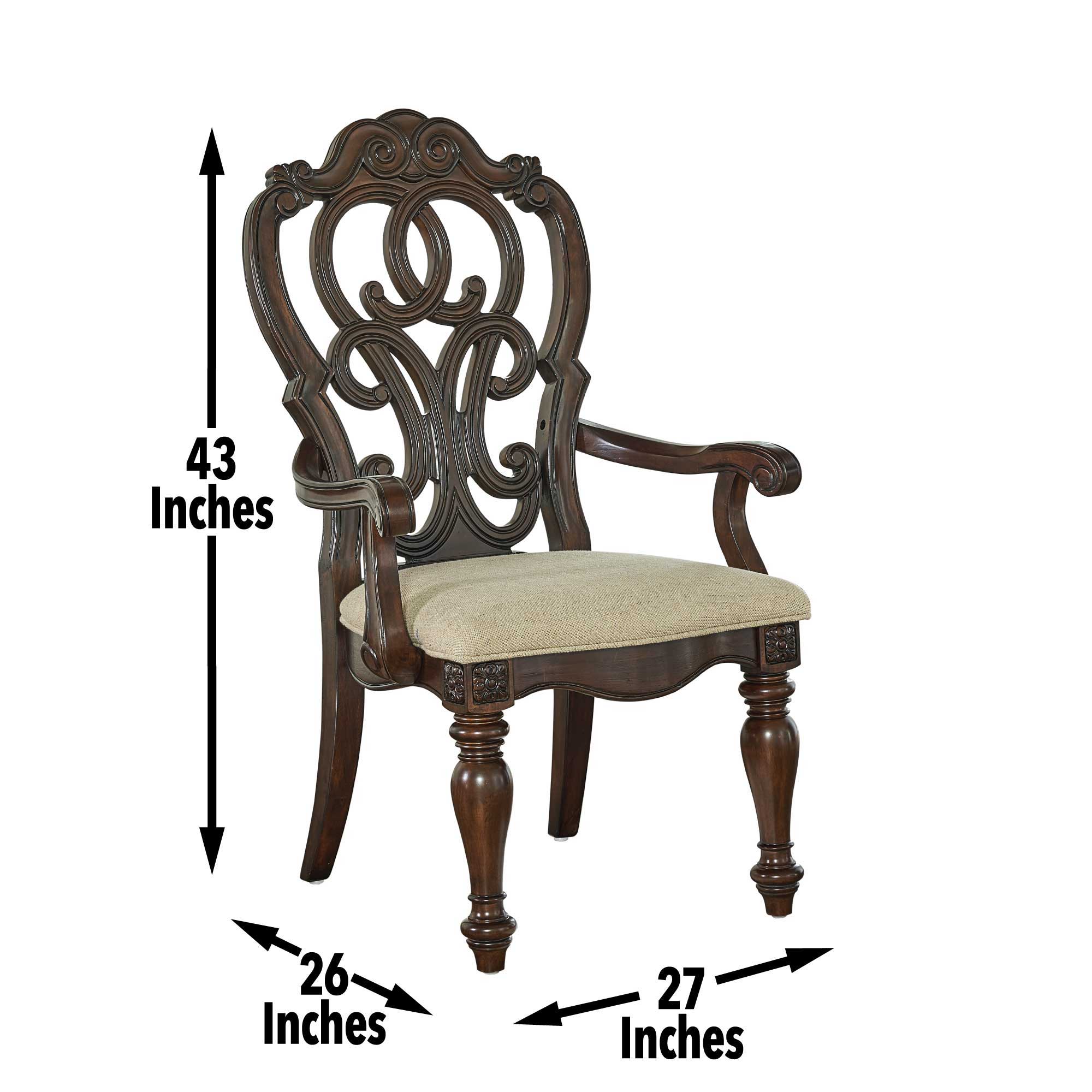 Royale - Arm Chair (Set of 2) - Dark Brown - Image 2