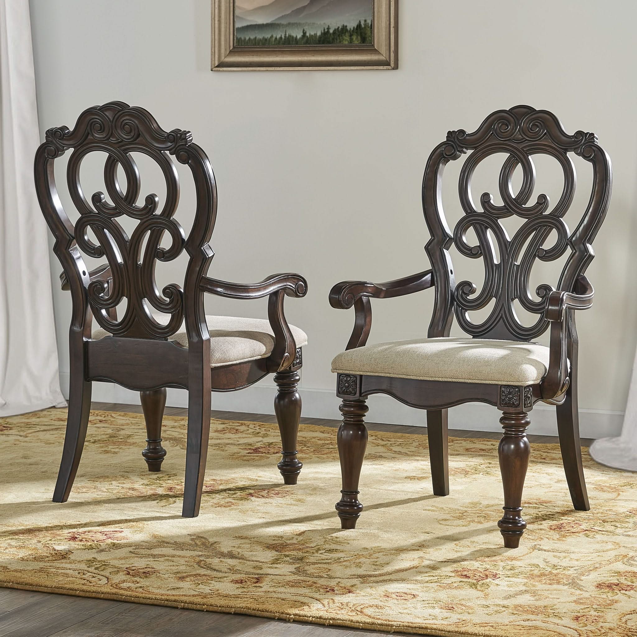 Royale - Arm Chair (Set of 2) - Dark Brown - Image 3