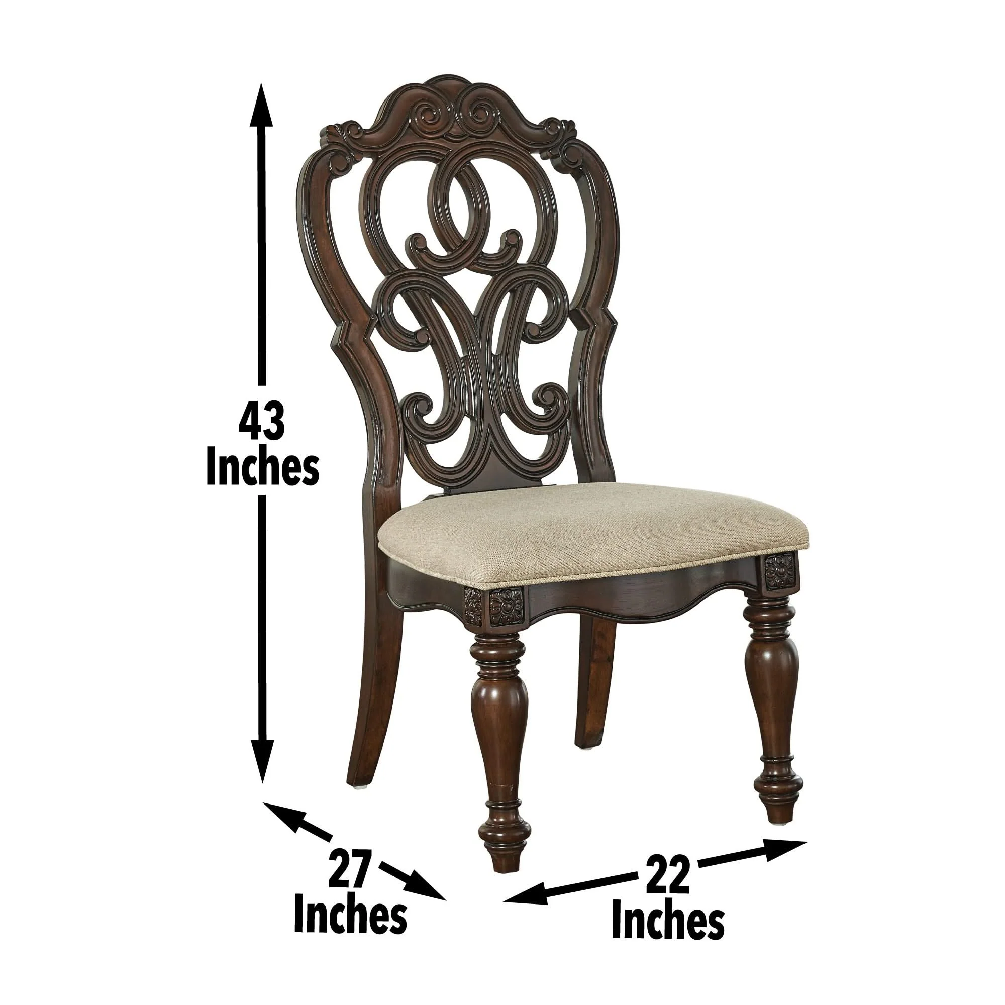Royale - Side Chair (Set of 2) - Dark Brown - Image 3
