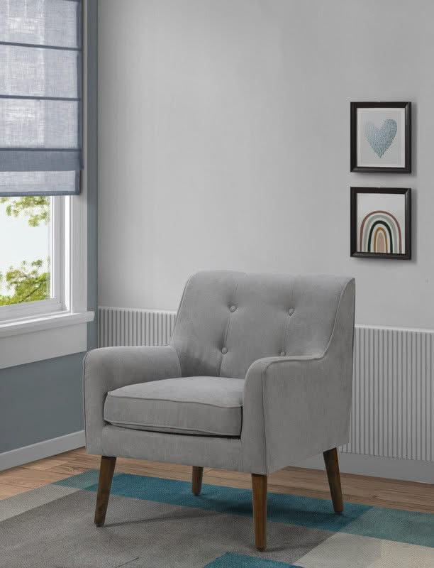 Ryder - Mid Century Modern Woven Fabric Tufted Armchair - Image 2