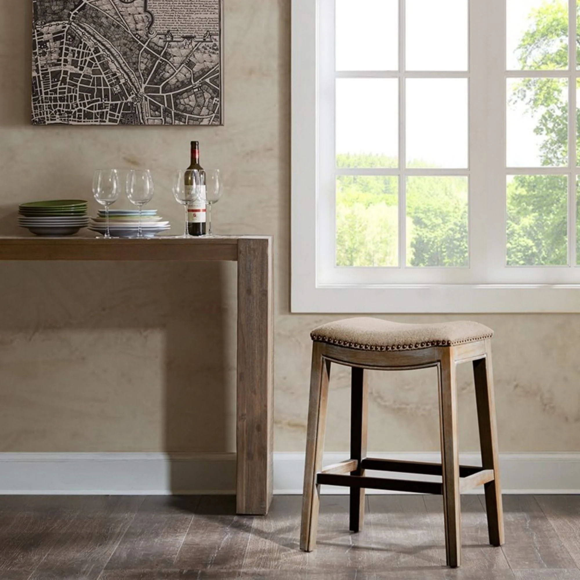 Saddle Counter Stool With High Density Foam - Image 2