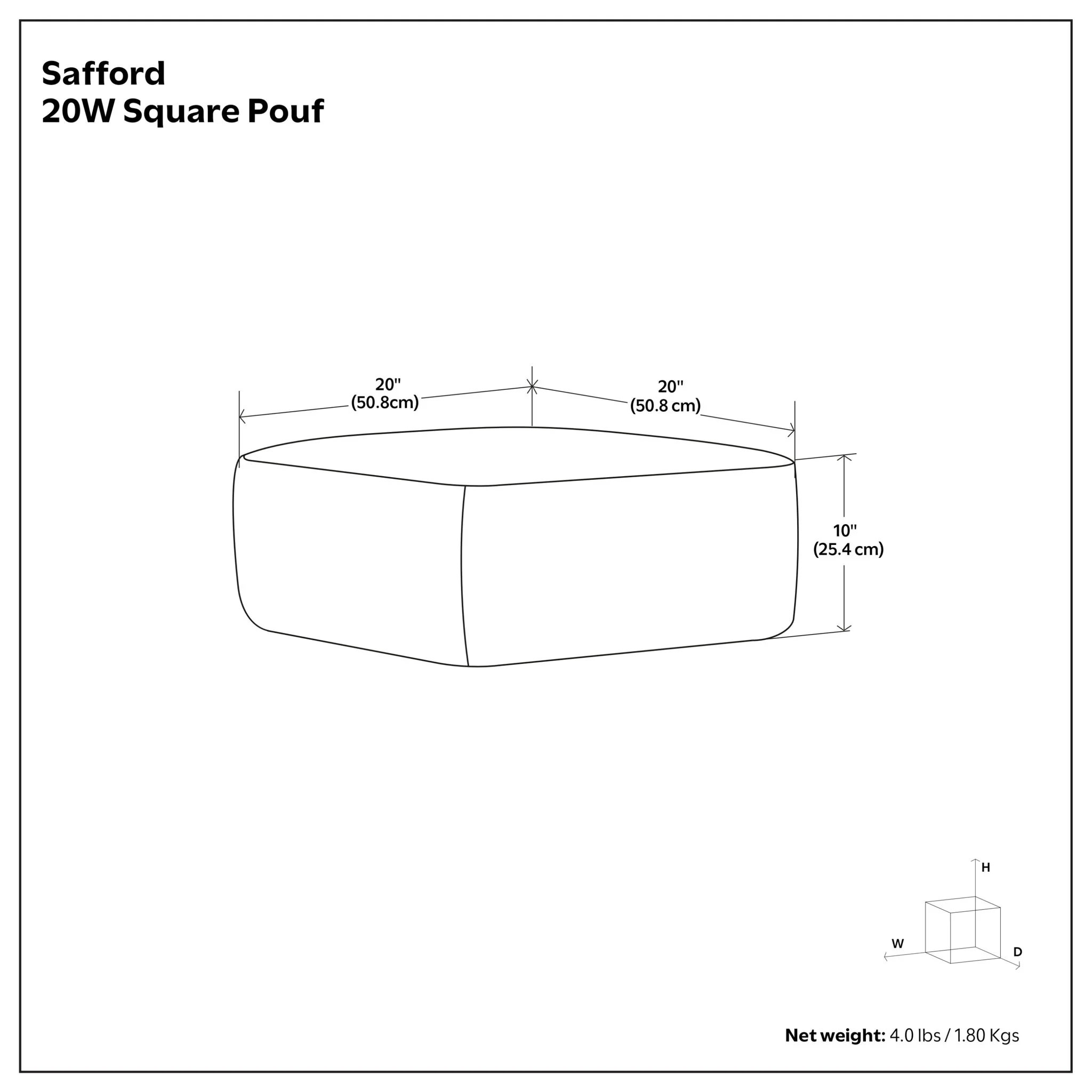 Safford - Square Outdoor / Indoor Pouf - Image 12