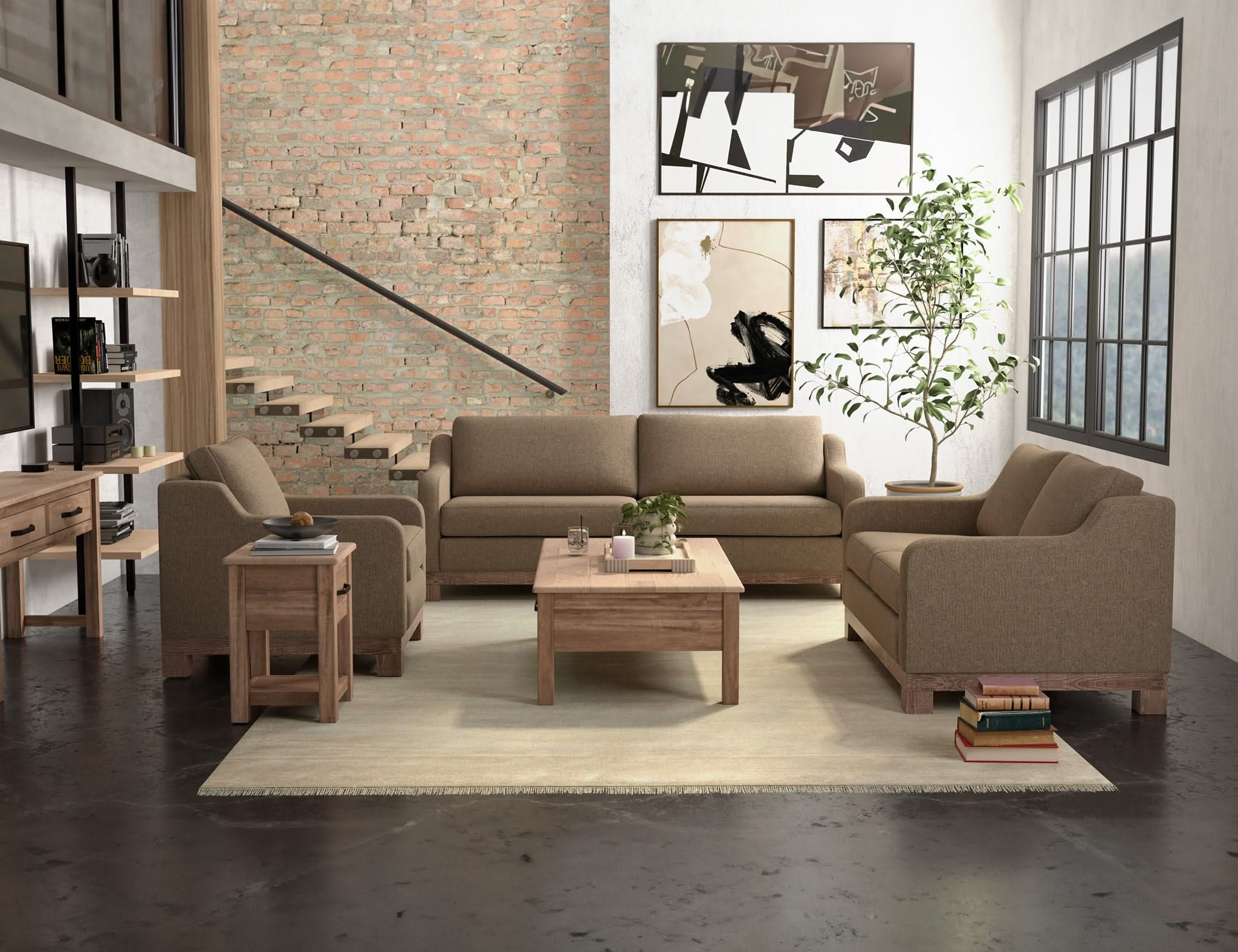 Samba - Loveseat Two-Cushion - Brown Camel - Image 4