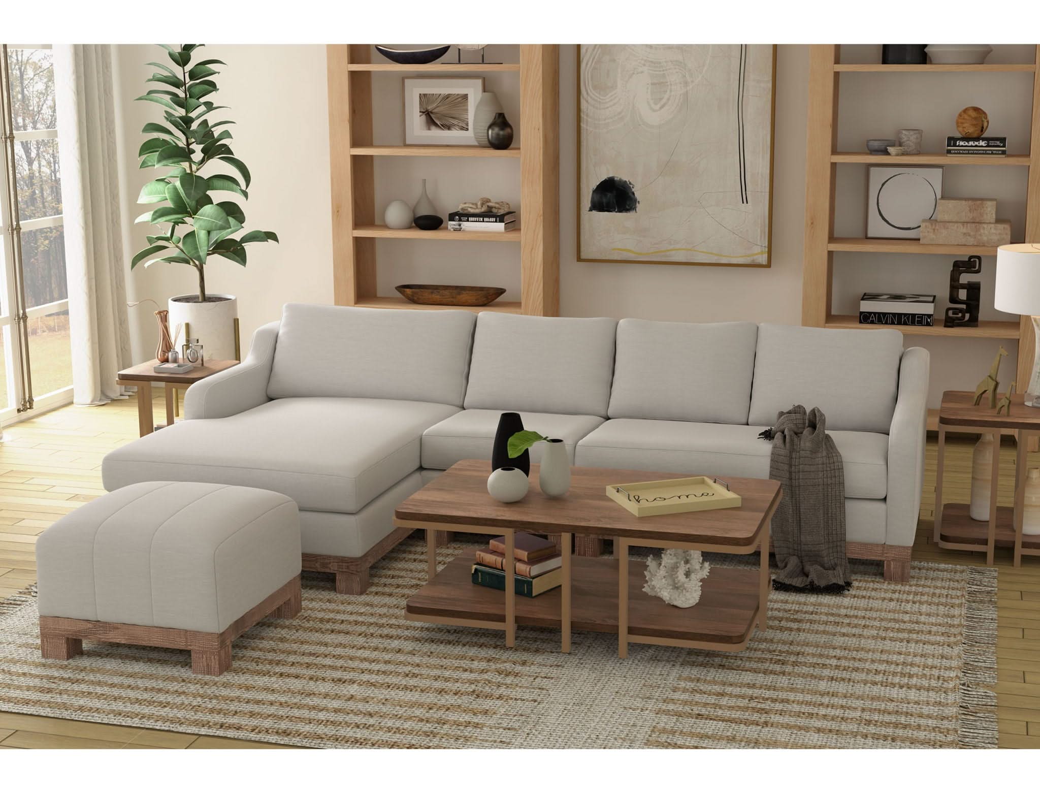 Samba - Loveseat Two-Cushion - Ecru Beige - Image 3