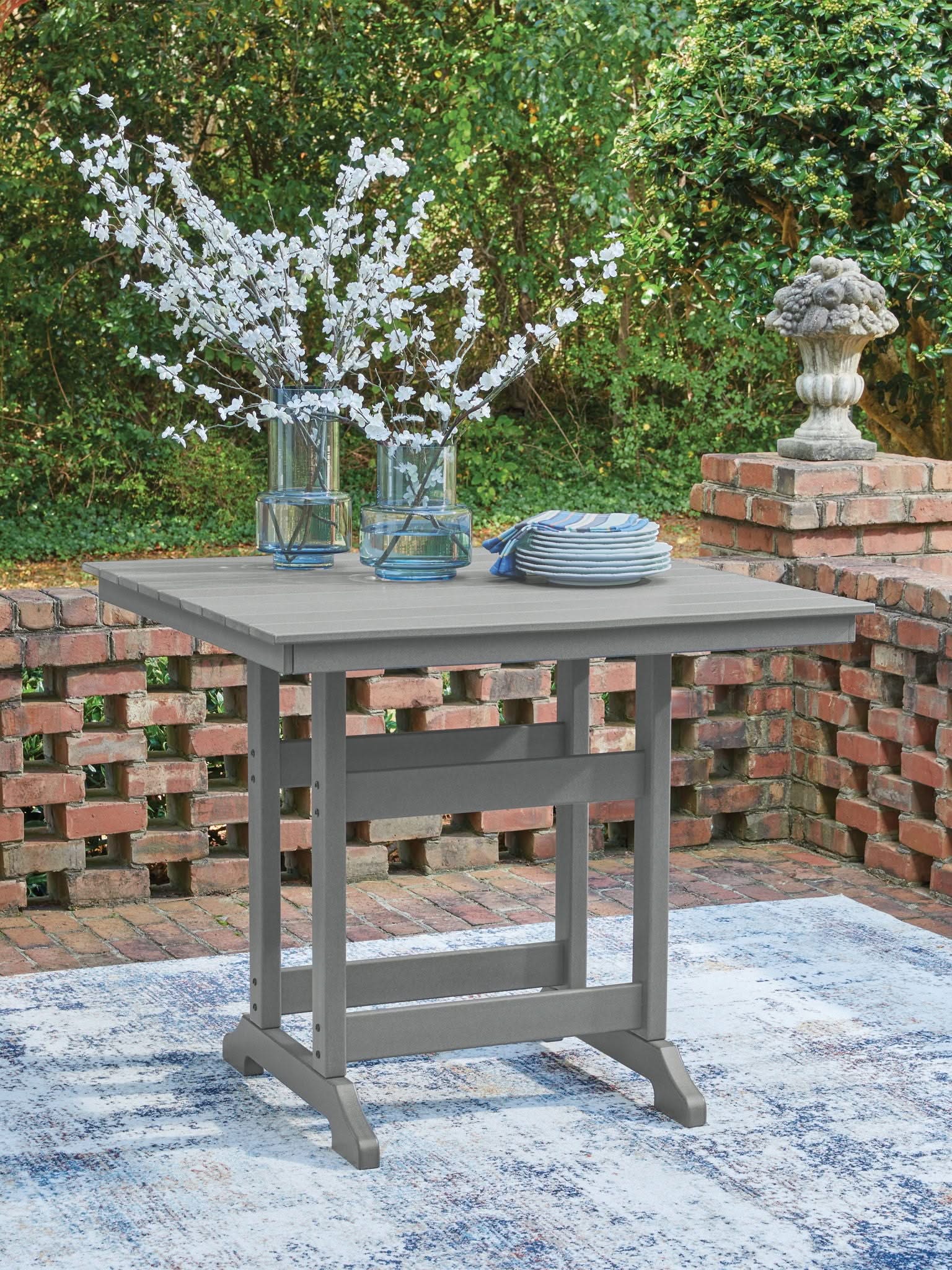 Sanctuary Beach - Square Counter Table With Umbrella Option - Dark Gray - Image 4