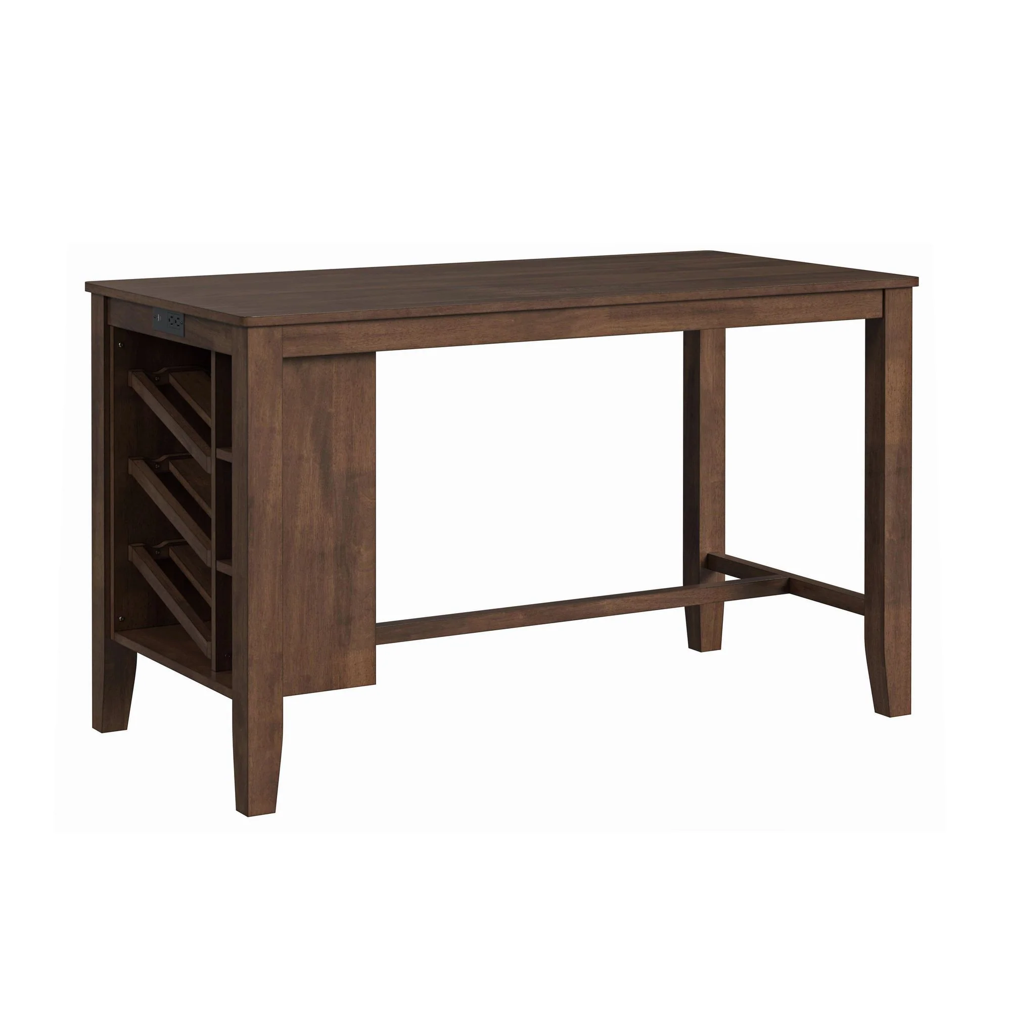 Santa Barbara - Kitchen Island & 2 Counter Stools With Fabric - Walnut / Dark Gray - Image 2