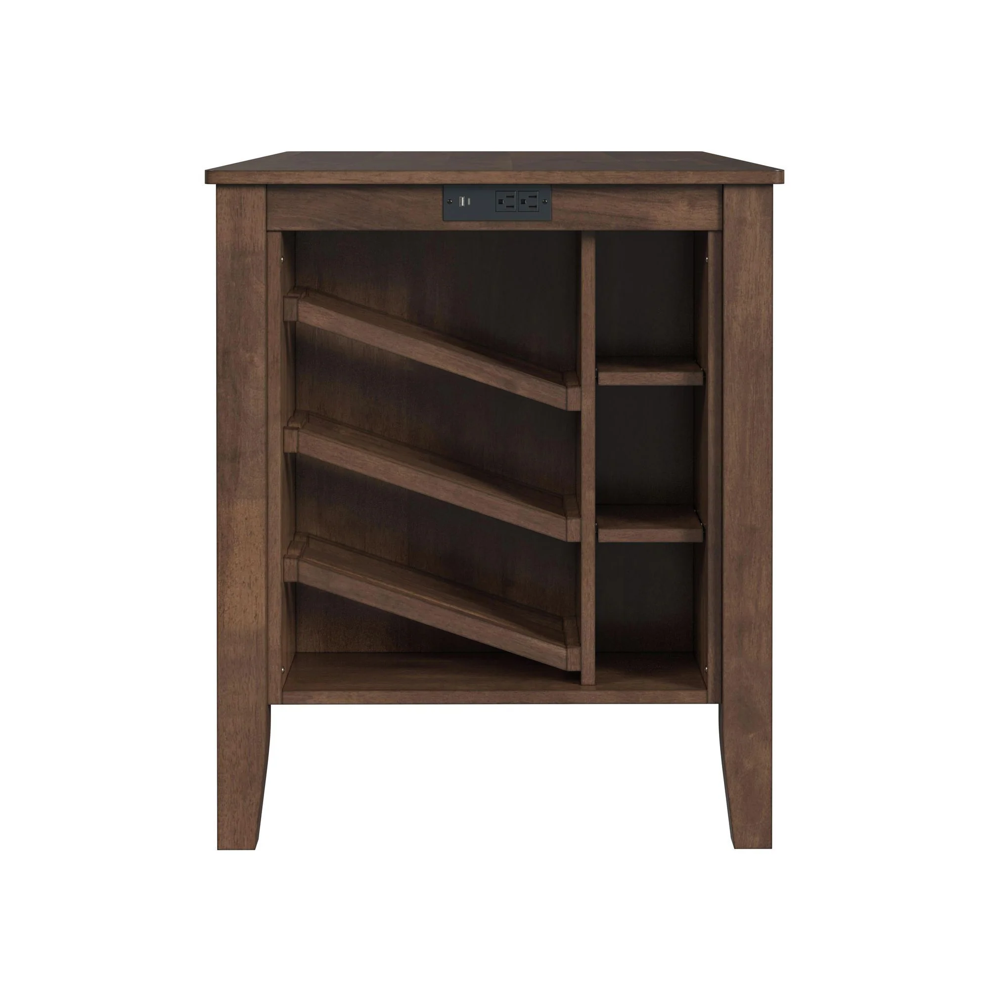 Santa Barbara - Kitchen Island & 2 Counter Stools With Fabric - Walnut / Dark Gray - Image 4