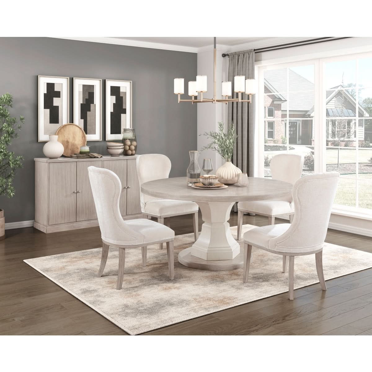 Santa Cruz Light Gray Contemporary Server with Storage Cabinets and Adjustable Shelving - Image 7