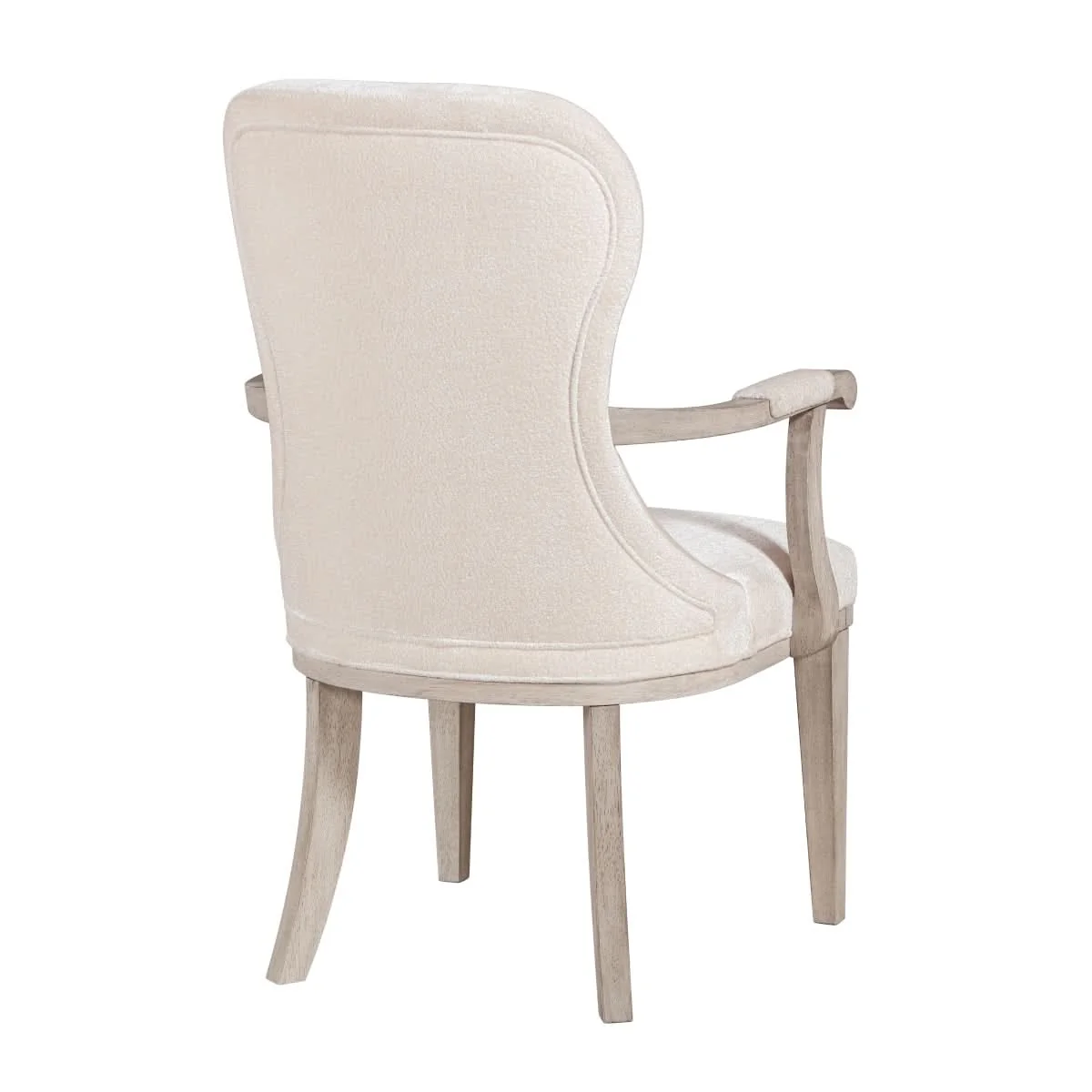 Santa Cruz Light Wood Contemporary Arm Chair with Upholstered Seat and Curved Back - Image 4